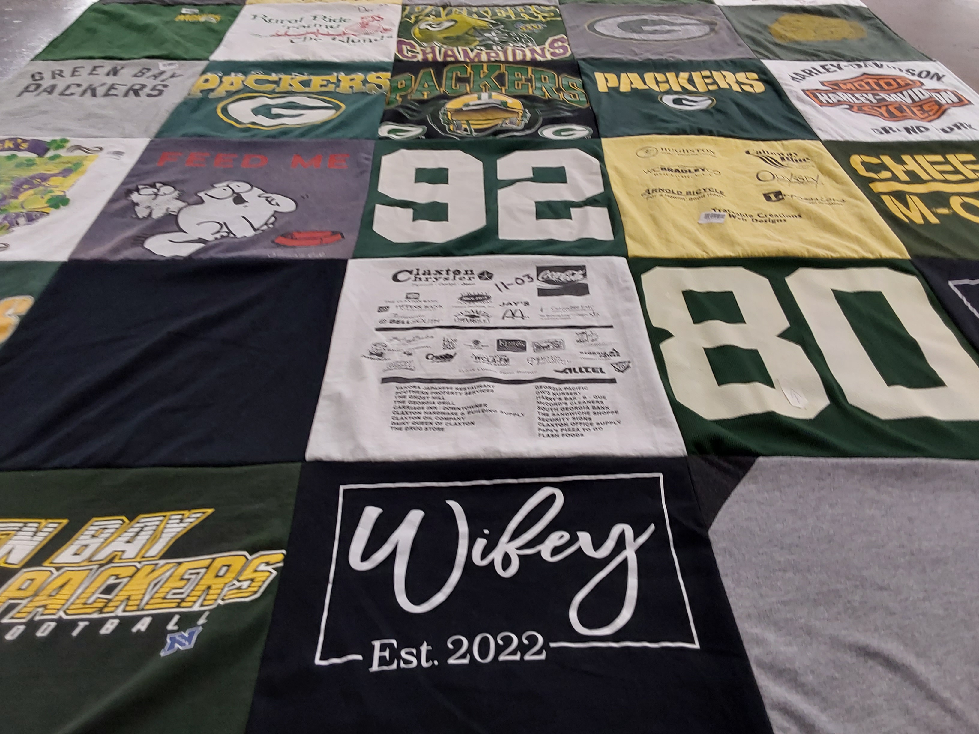 T-shirt quilt featuring green bay packers by Donna from GA
