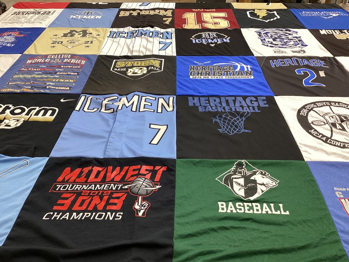T-shirt quilt featuring icemen, storm by Kristine from MN