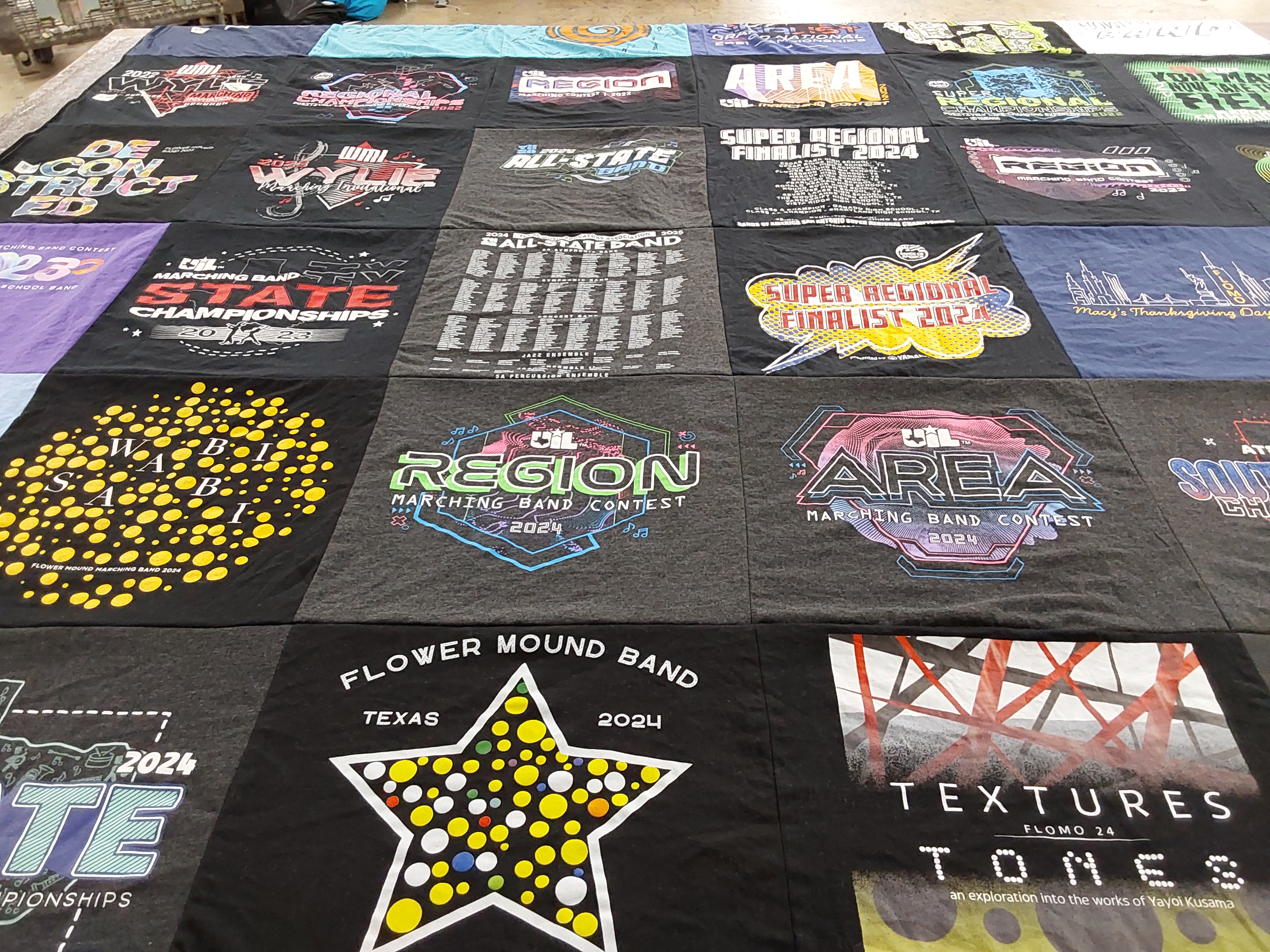 T-shirt quilt with marching band, events themes by Jennifer from TX