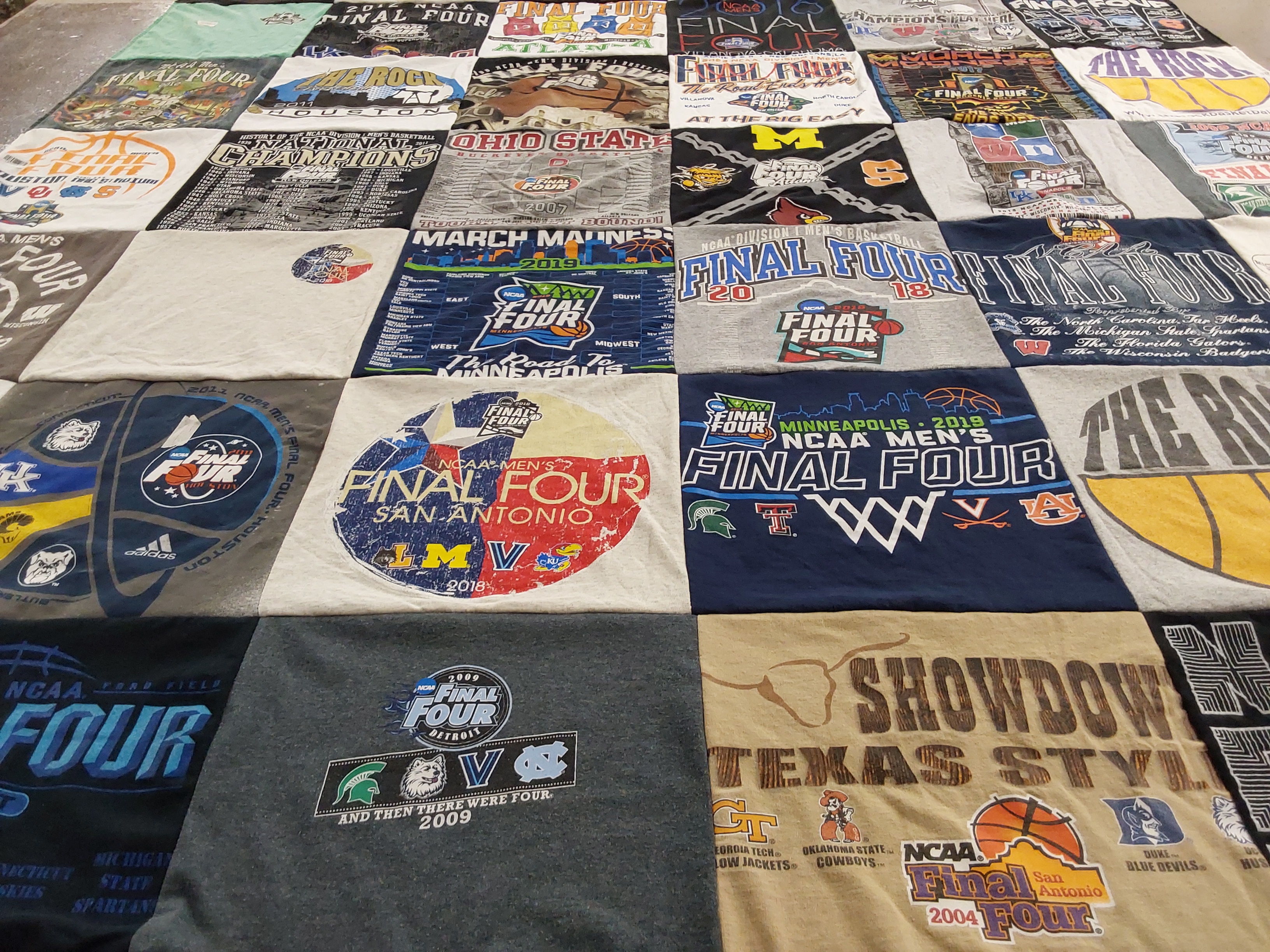 T-shirt quilt featuring michigan state university, ohio state university by Jordann from OH