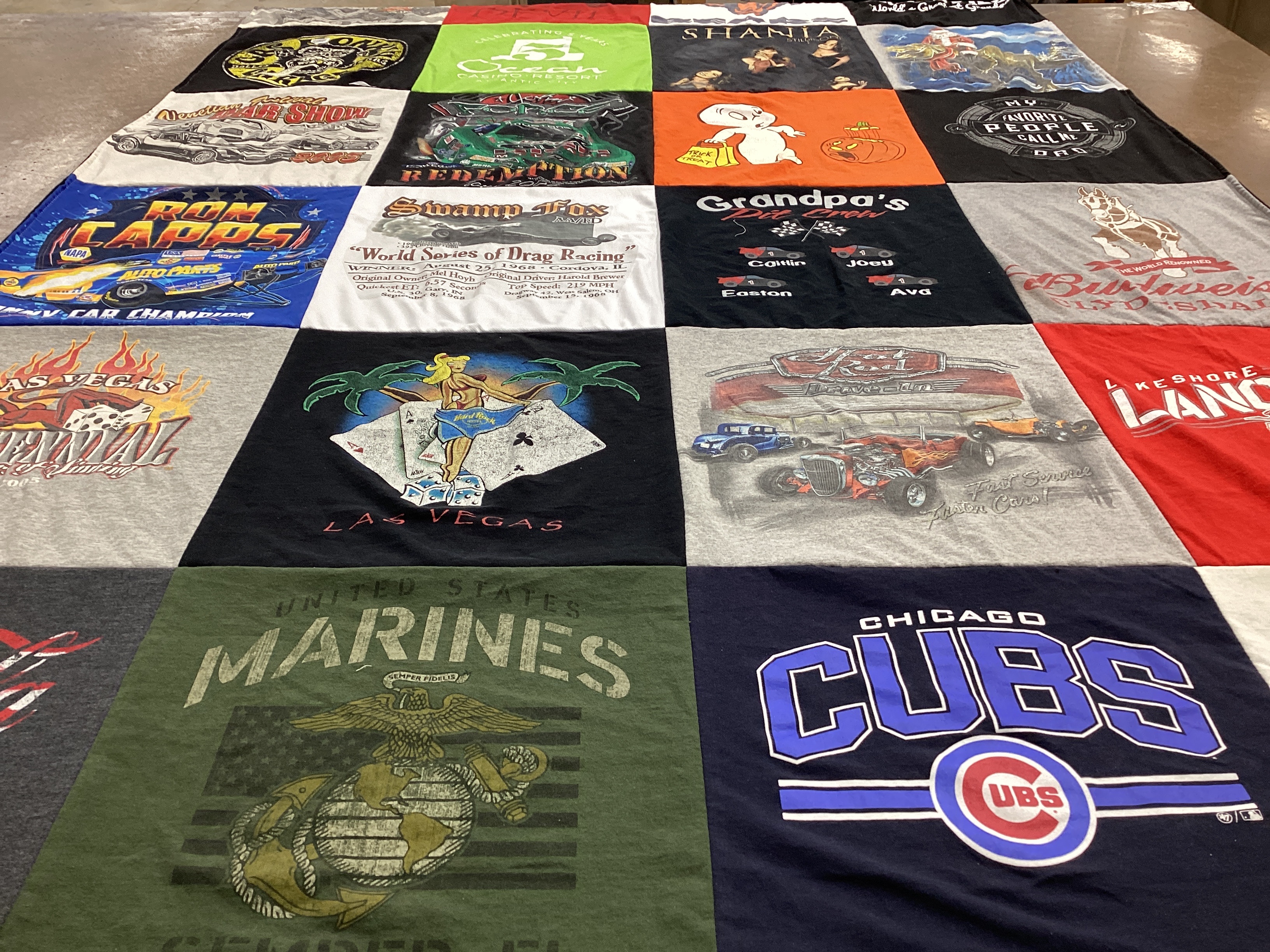 T-shirt quilt featuring chicago cubs by Julie from MI