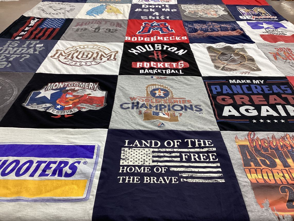 T-shirt quilt featuring houston rockets, houston astros by amanda from TX