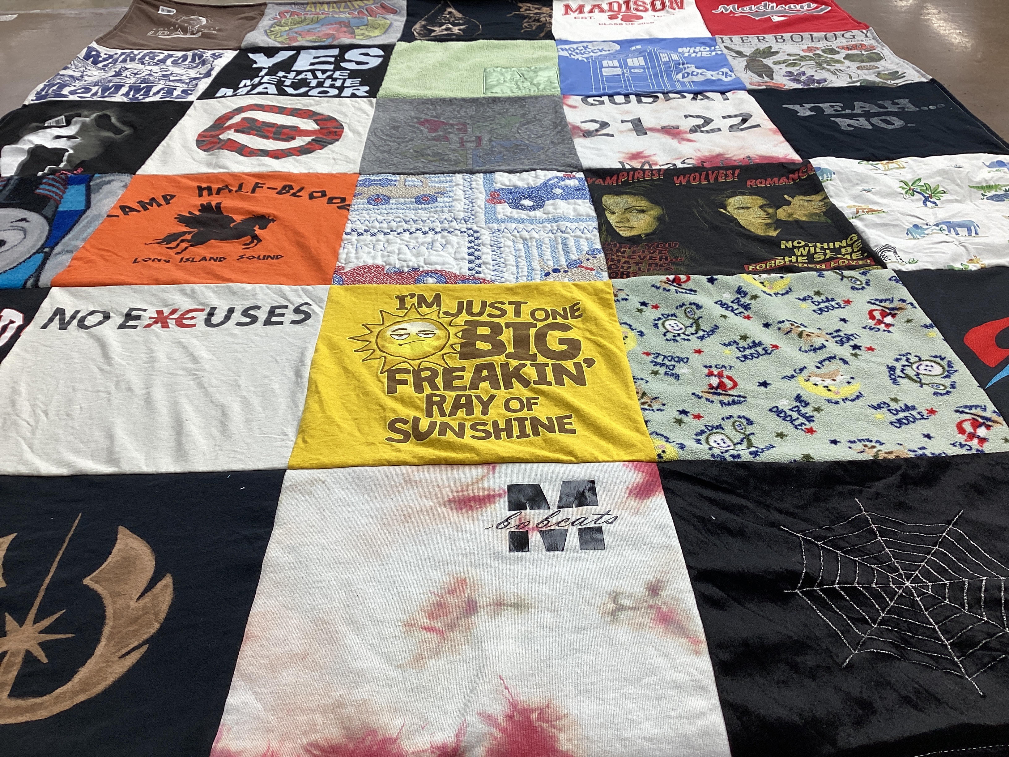 T-shirt quilt featuring bobcats by Megan from ID
