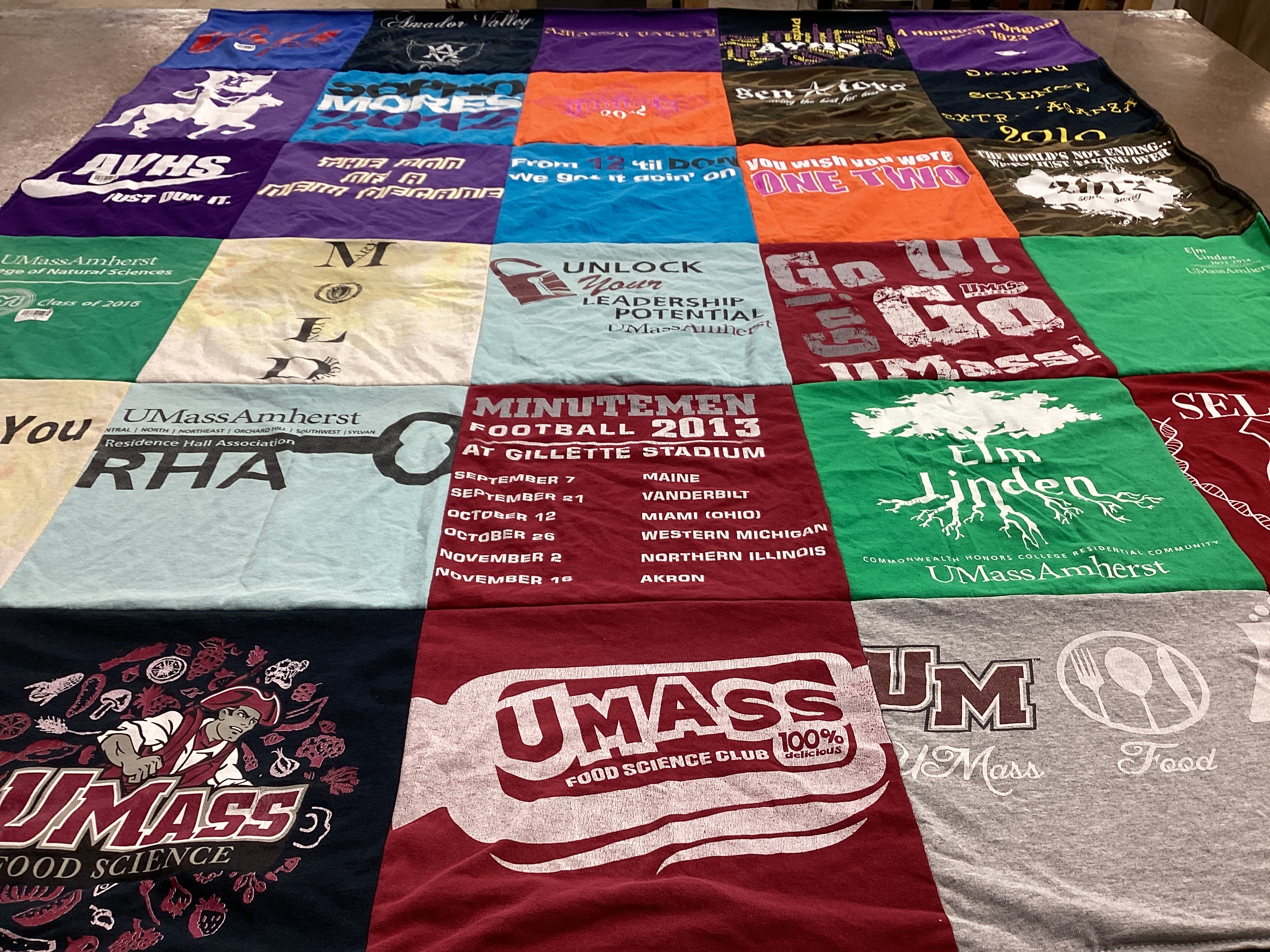T-shirt quilt featuring umass minutemen football by Anna from CA