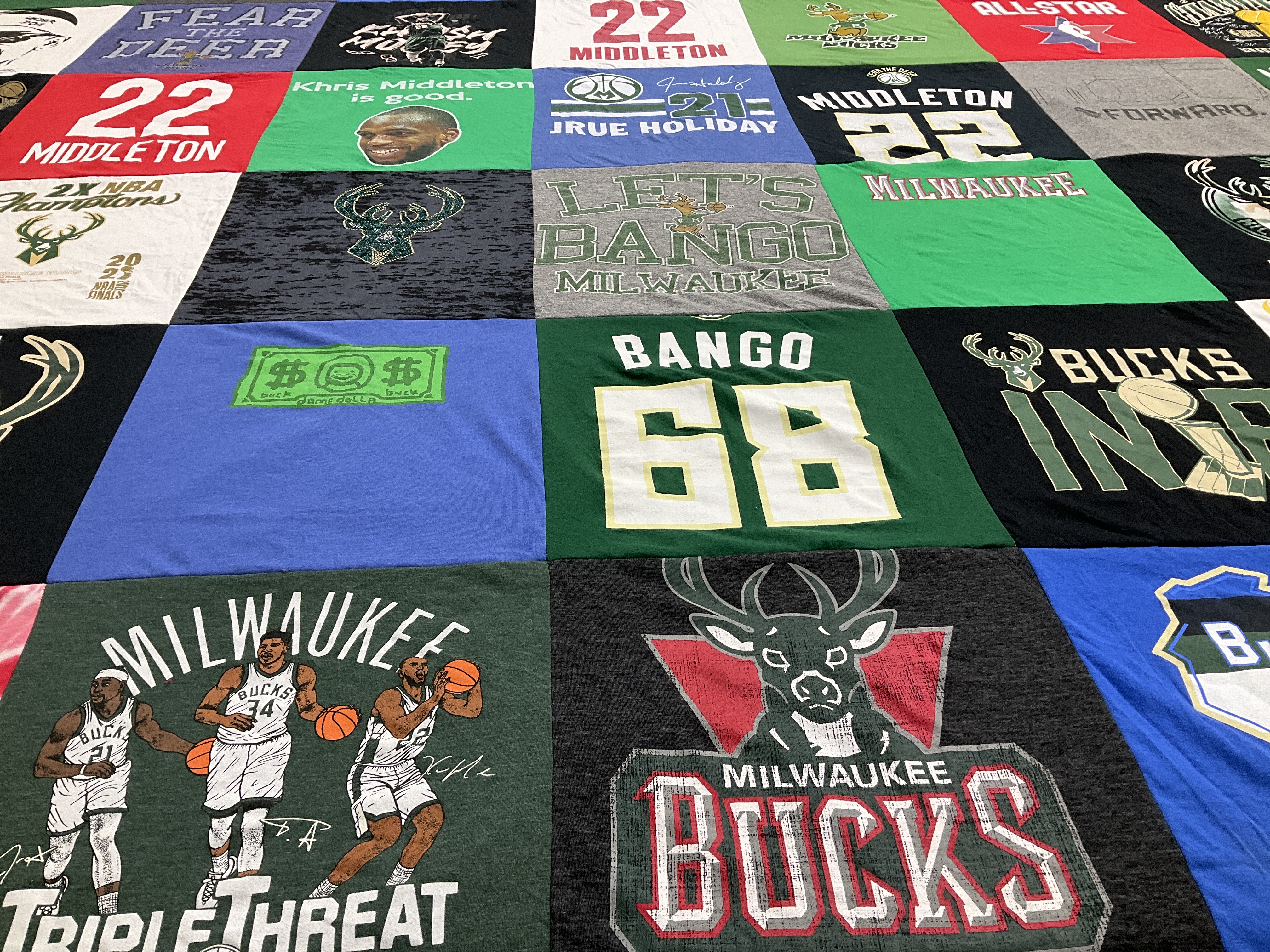 T-shirt quilt featuring milwaukee bucks by Diana from WI