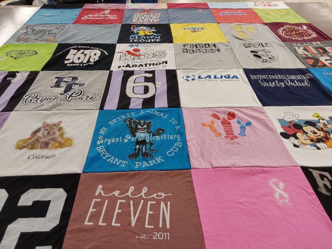 T-shirt quilt featuring bryant park elementary cubs by Amy from AL