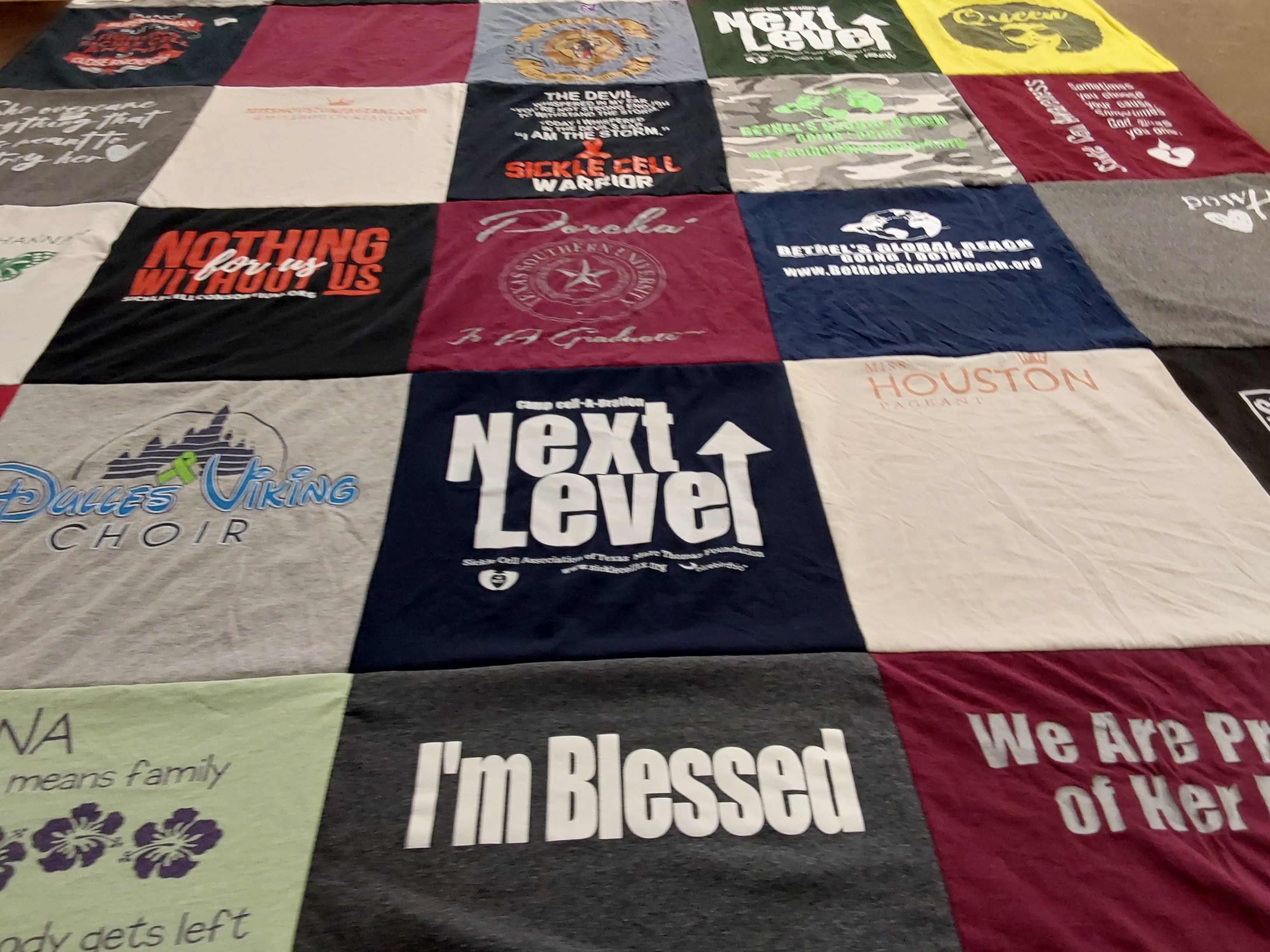 T-shirt quilt from dulles high school by Hannah from TX