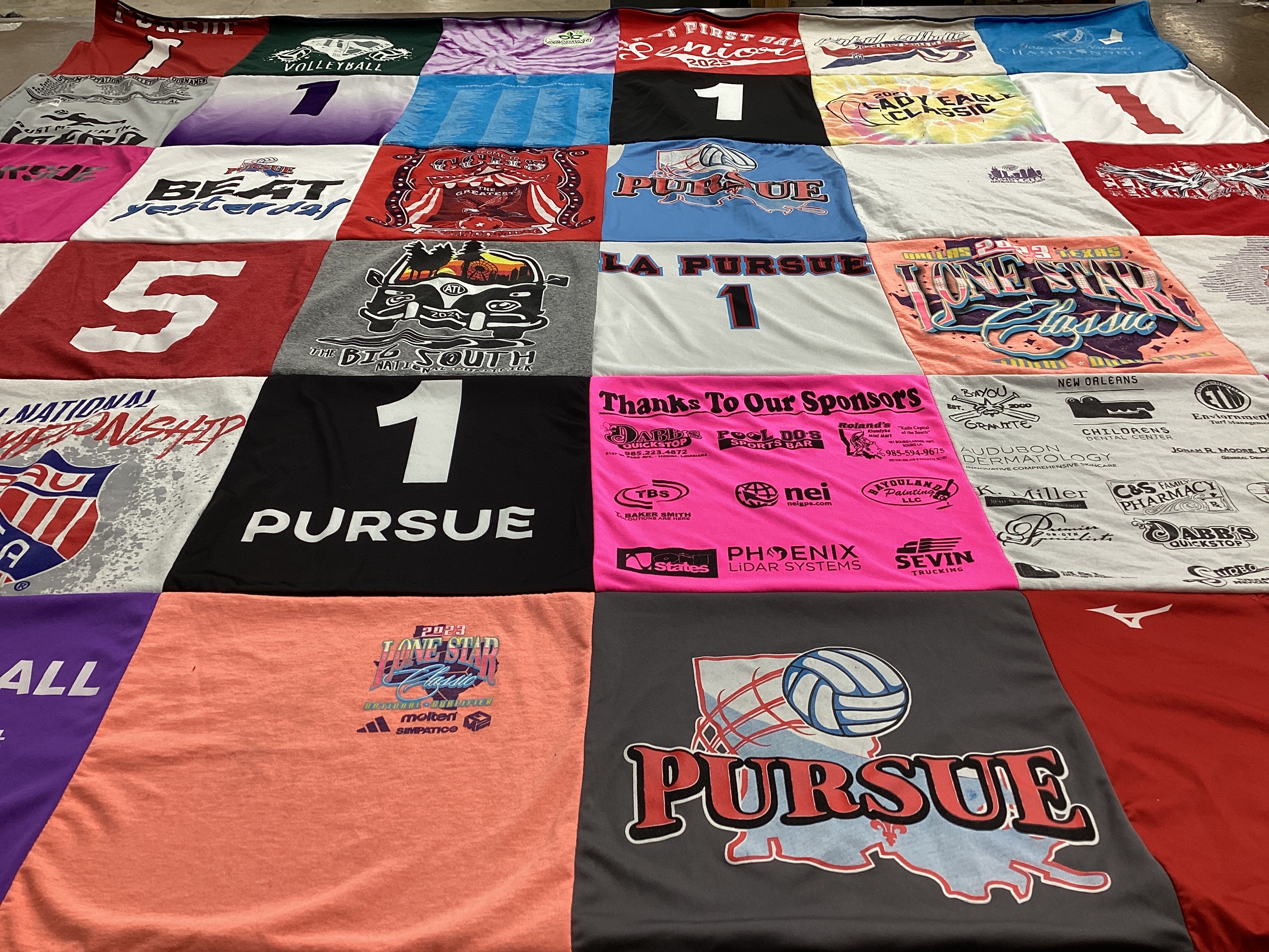 T-shirt quilt featuring la pursue volleyball team by alexis from LA