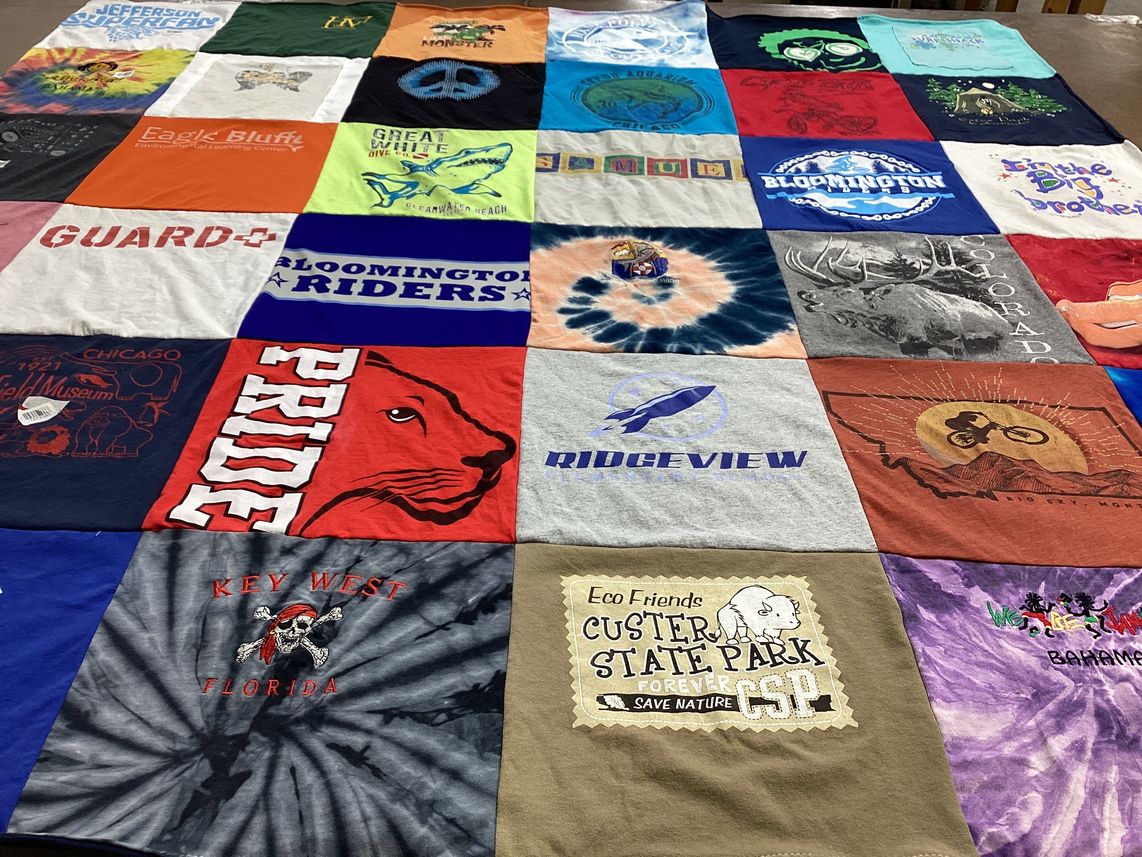 T-shirt quilt featuring bloomington riders by stephanie from MN