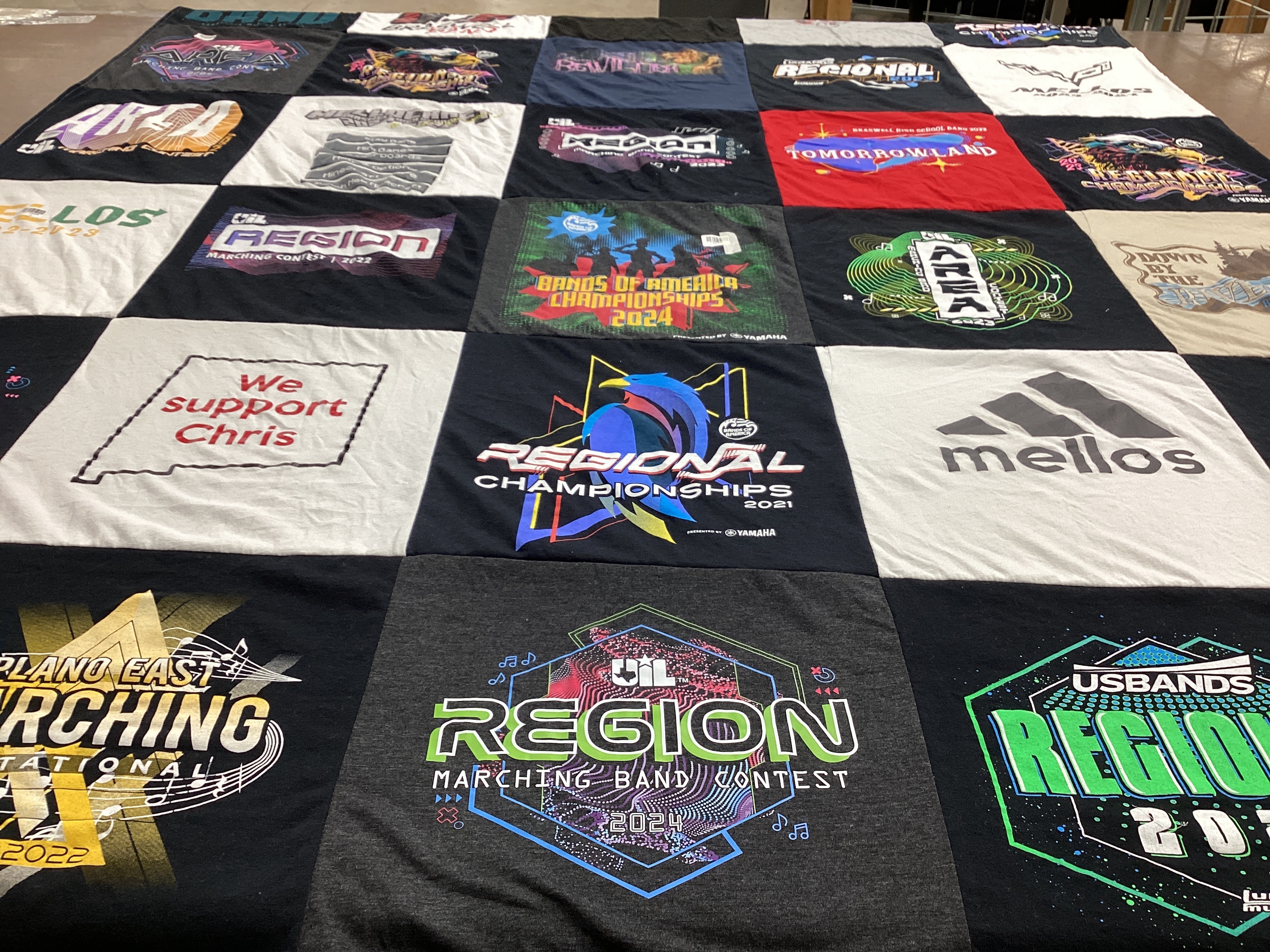 T-shirt quilt featuring plano east marching band by Ashley from TX