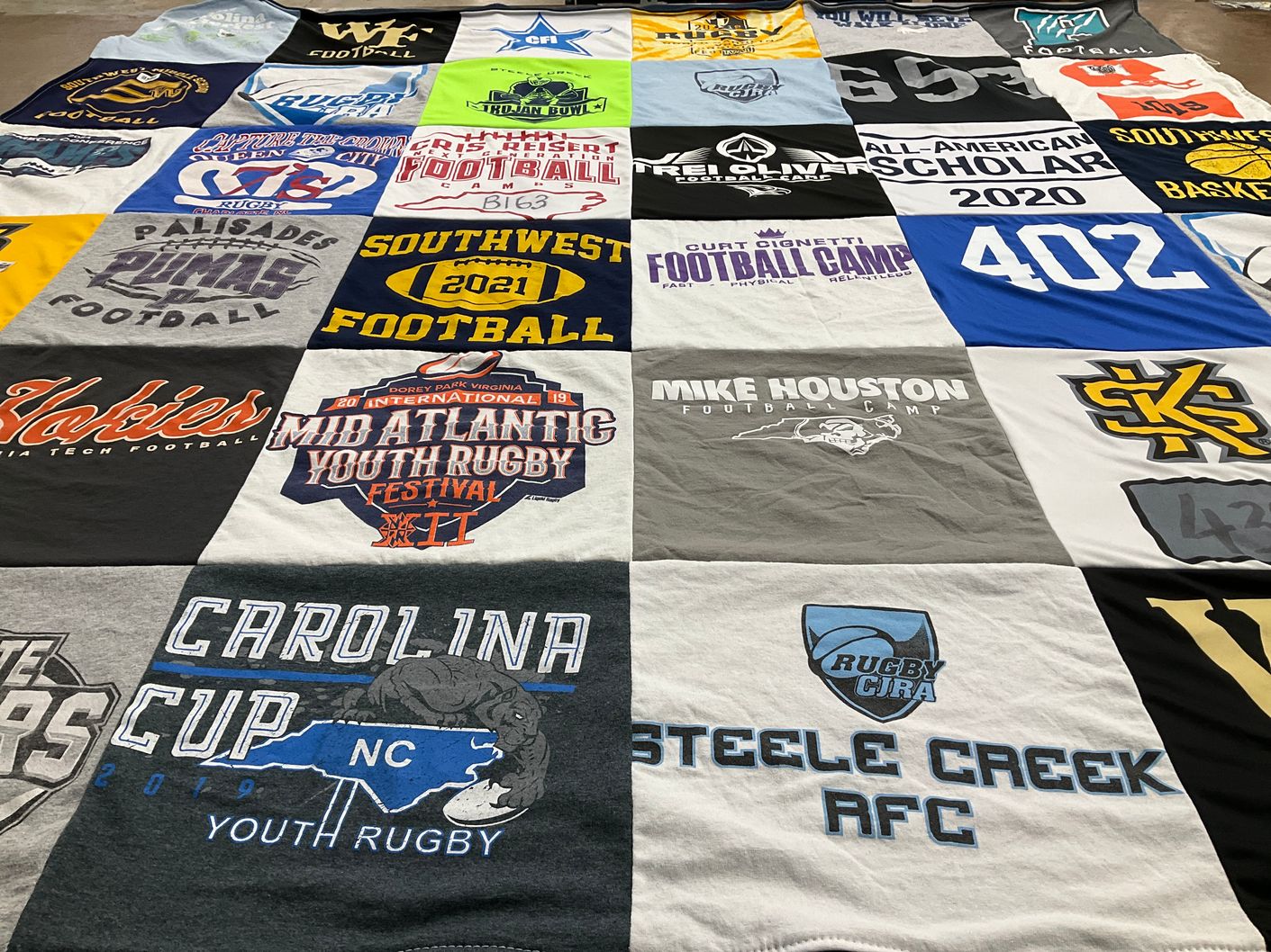 T-shirt quilt featuring steele creek afc by Yvette from NC