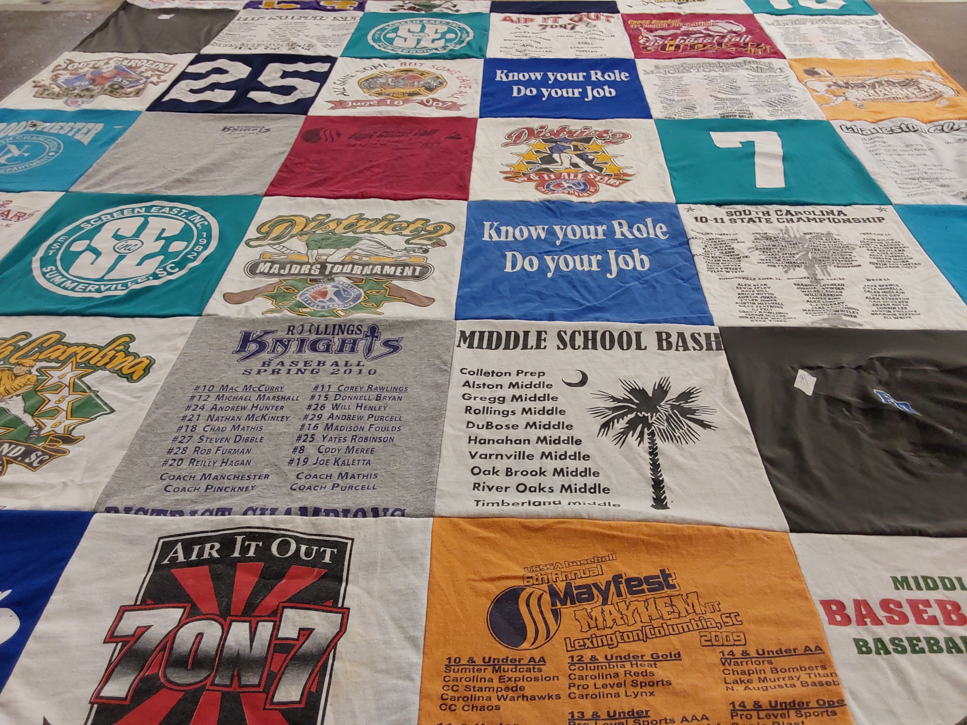 T-shirt quilt featuring carolina reds by Connie from SC