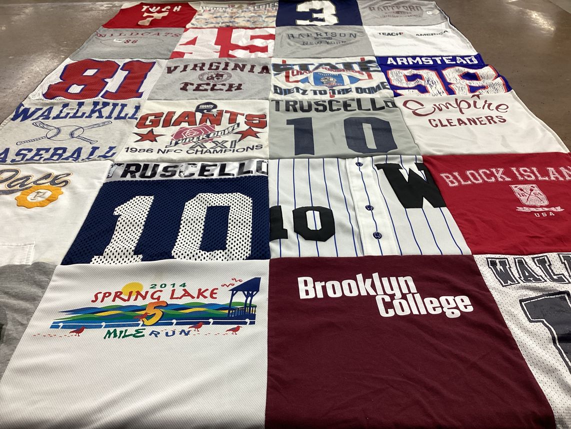 T-shirt quilt featuring virginia tech, new york giants by Anthony from NY