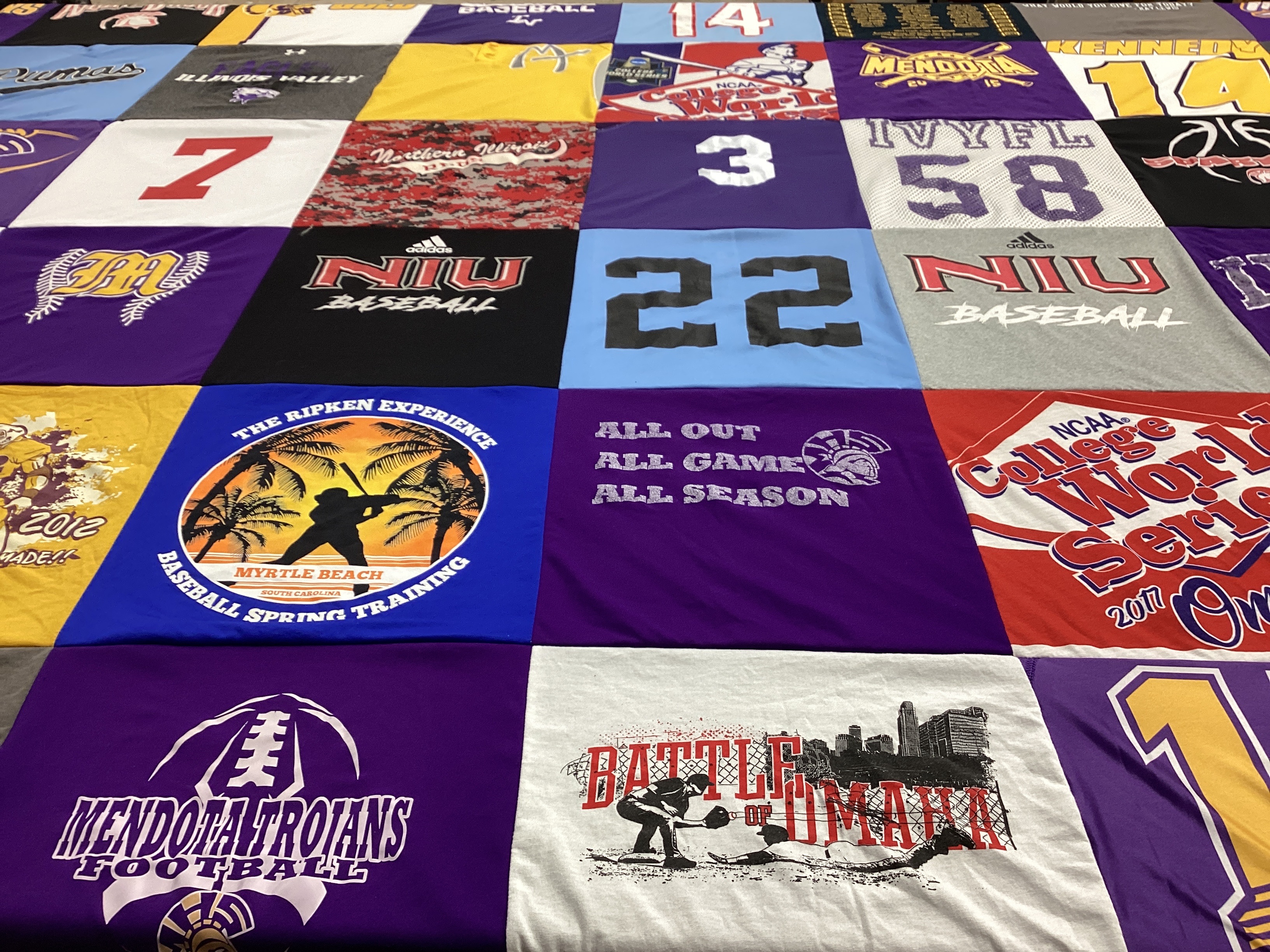 T-shirt quilt featuring mendota trojans football by Kim from IL