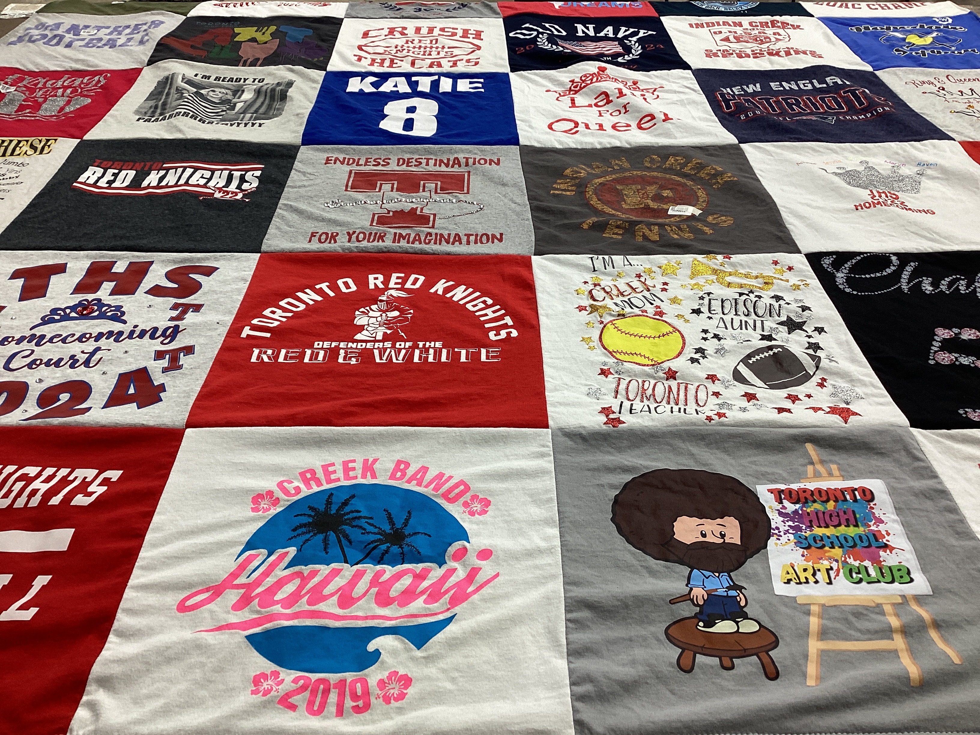 T-shirt quilt featuring toronto red knights, indian creek tennis by Patrick from OH