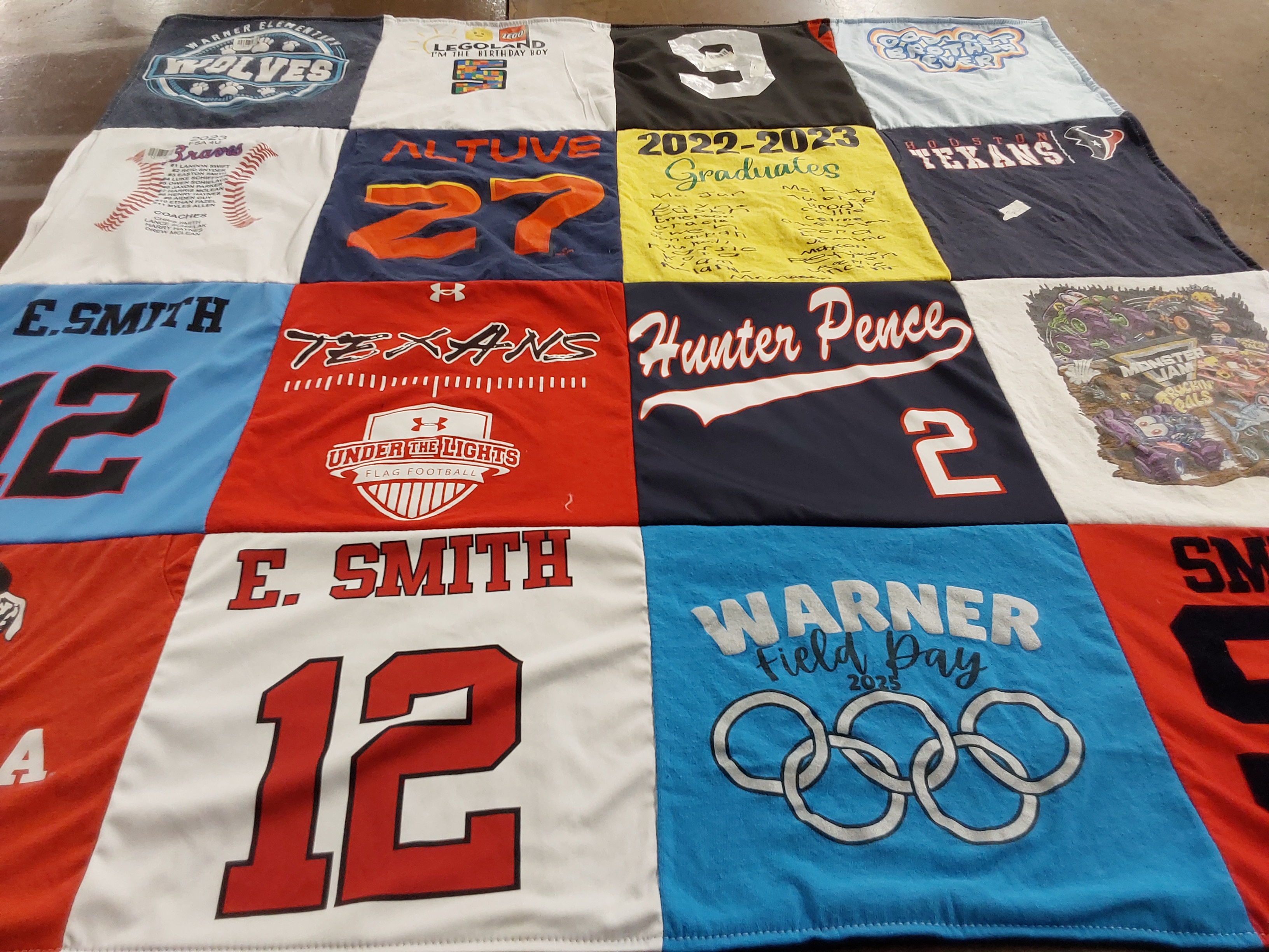 T-shirt quilt featuring houston texans, houston astros by Katie from TX
