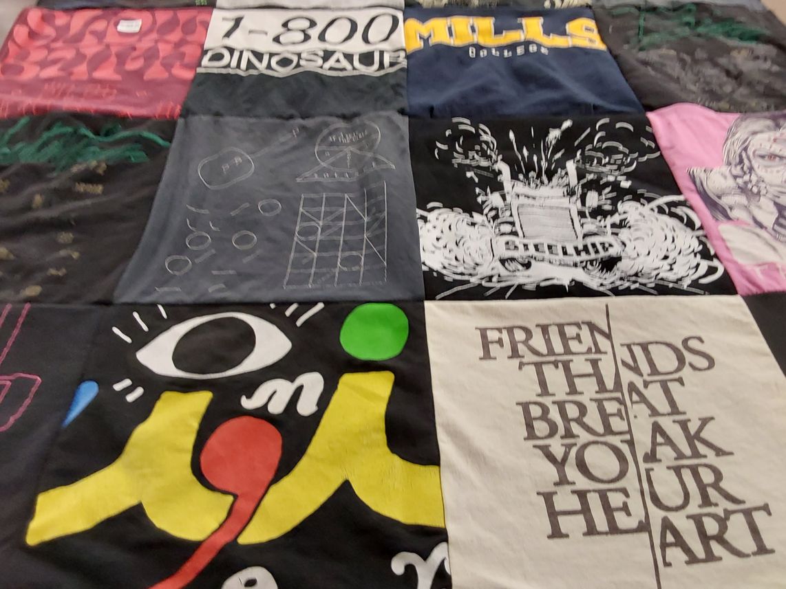 T-shirt quilt from mills college by Constance from CA