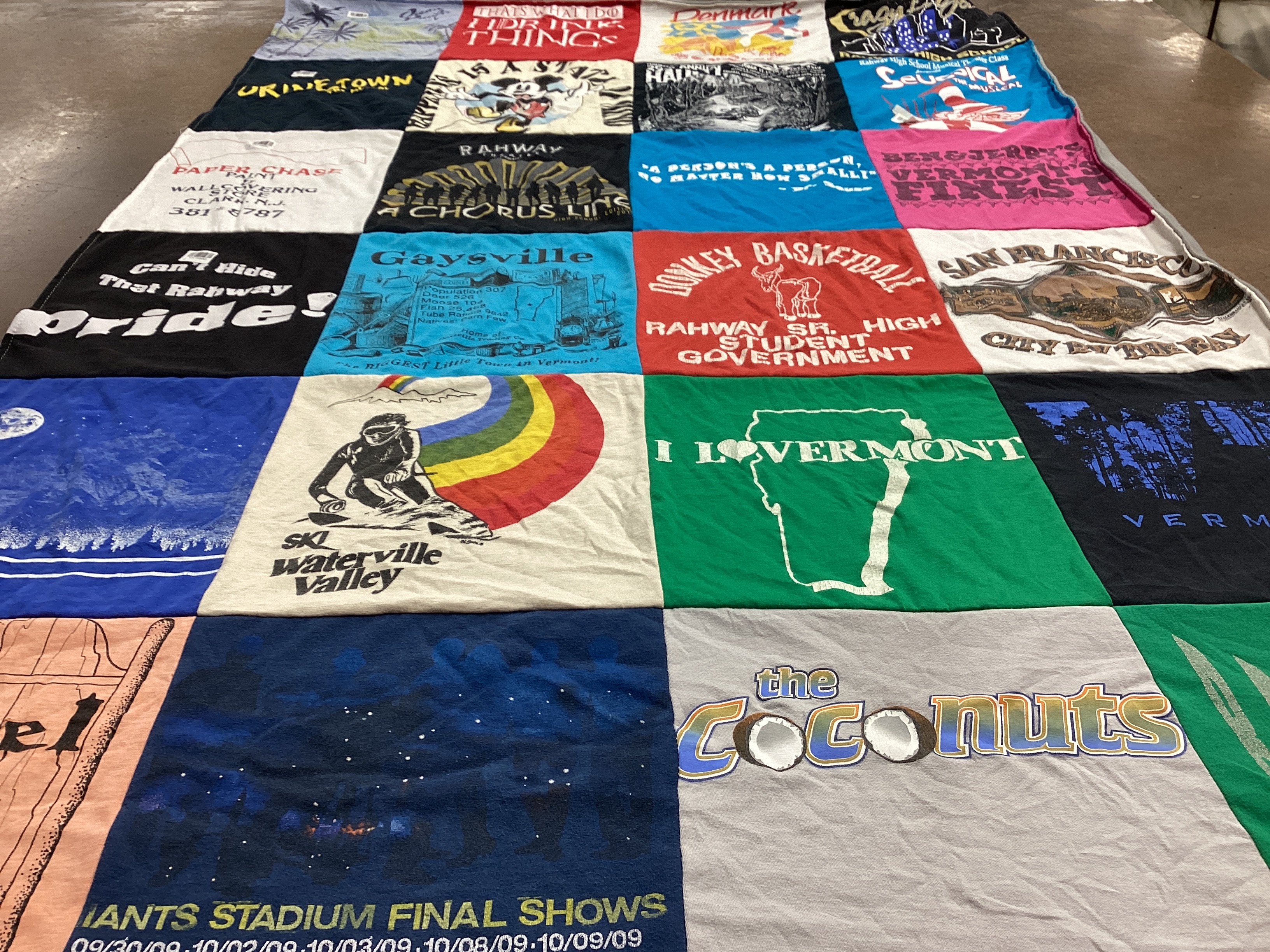T-shirt quilt from rahway high school by DONNA from NJ