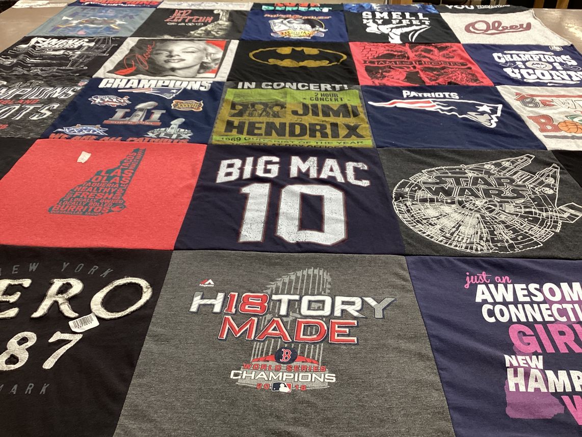 T-shirt quilt featuring new england patriots by Shirley from NH