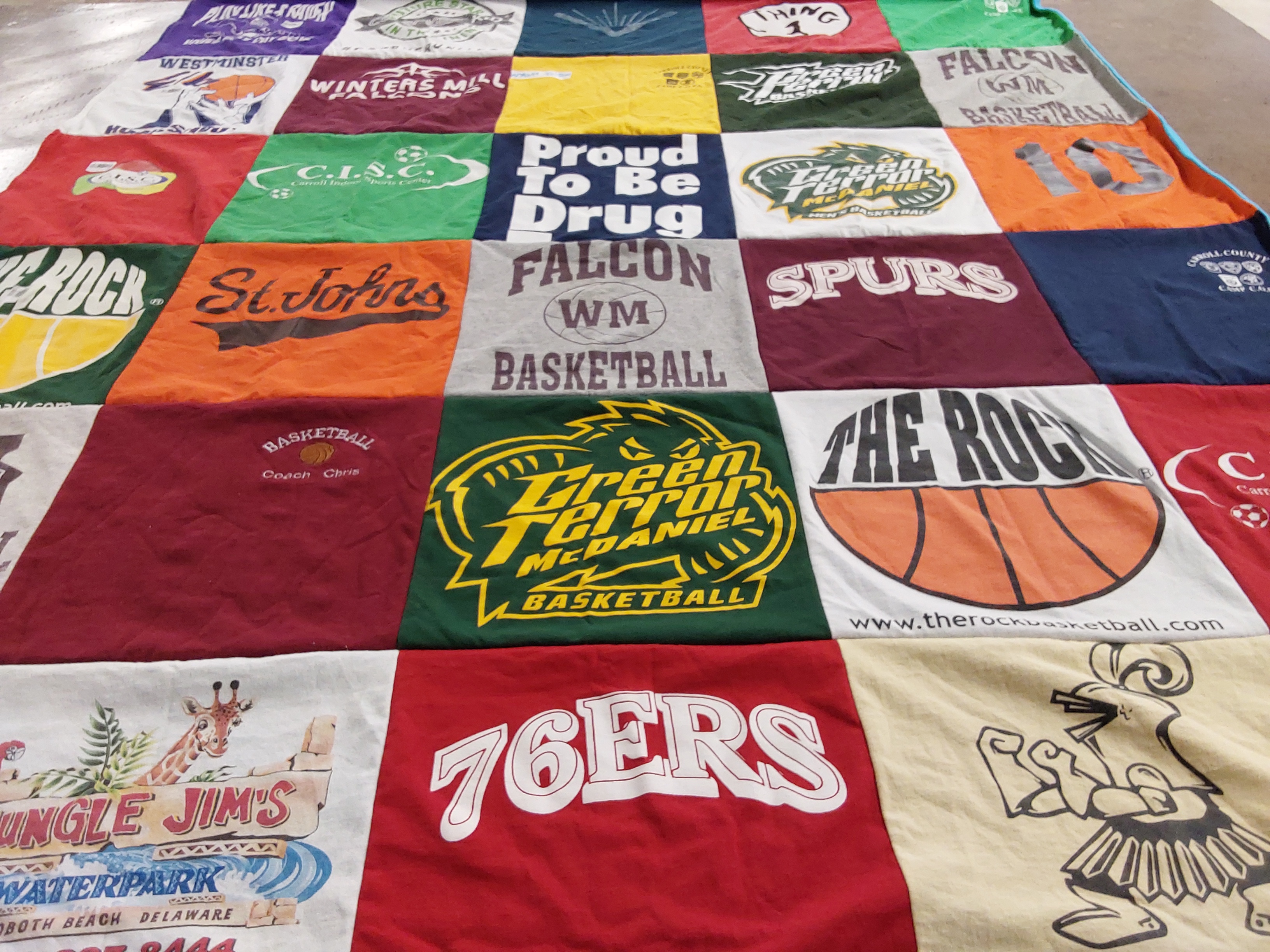T-shirt quilt featuring 76ers by Judy from DE