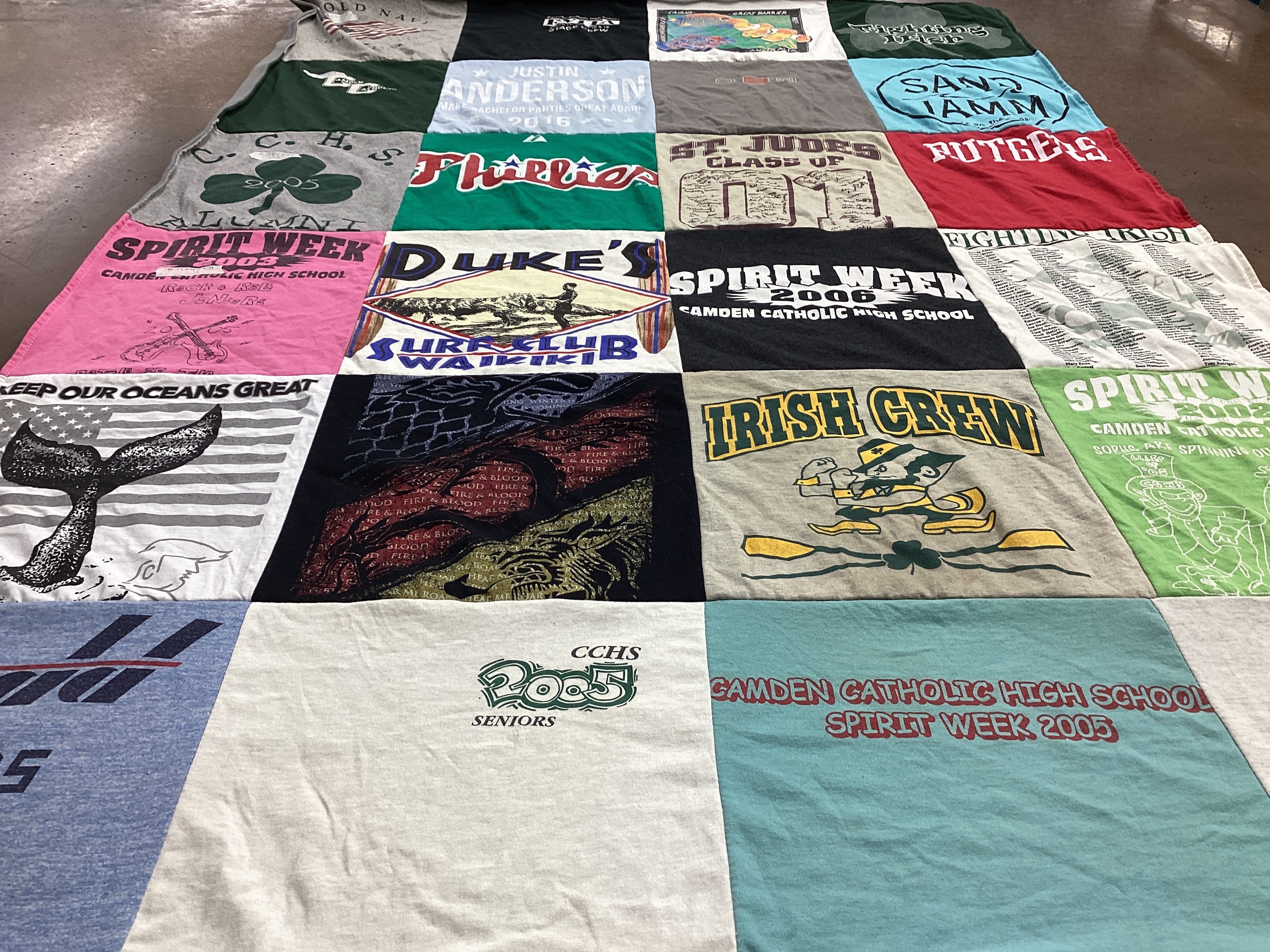 T-shirt quilt featuring irish crew by Maureen from NJ