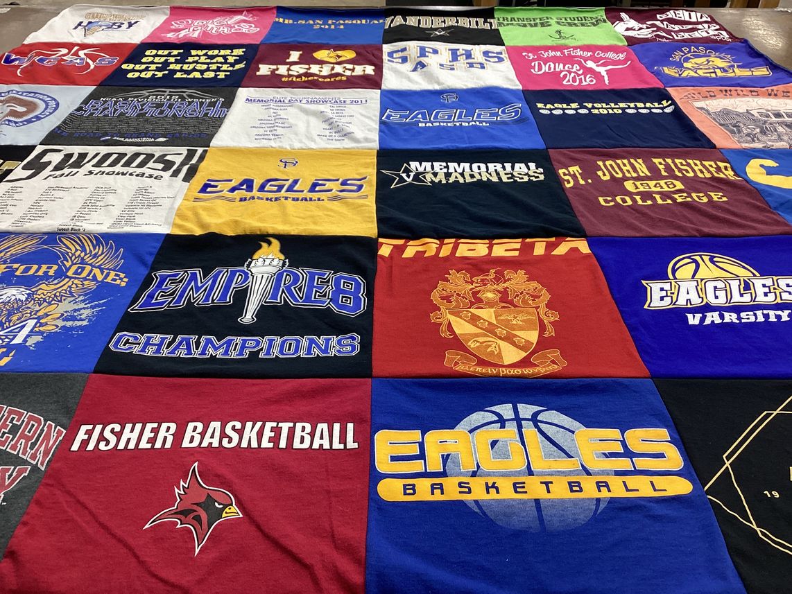 T-shirt quilt from st. john fisher college by Annette from IL