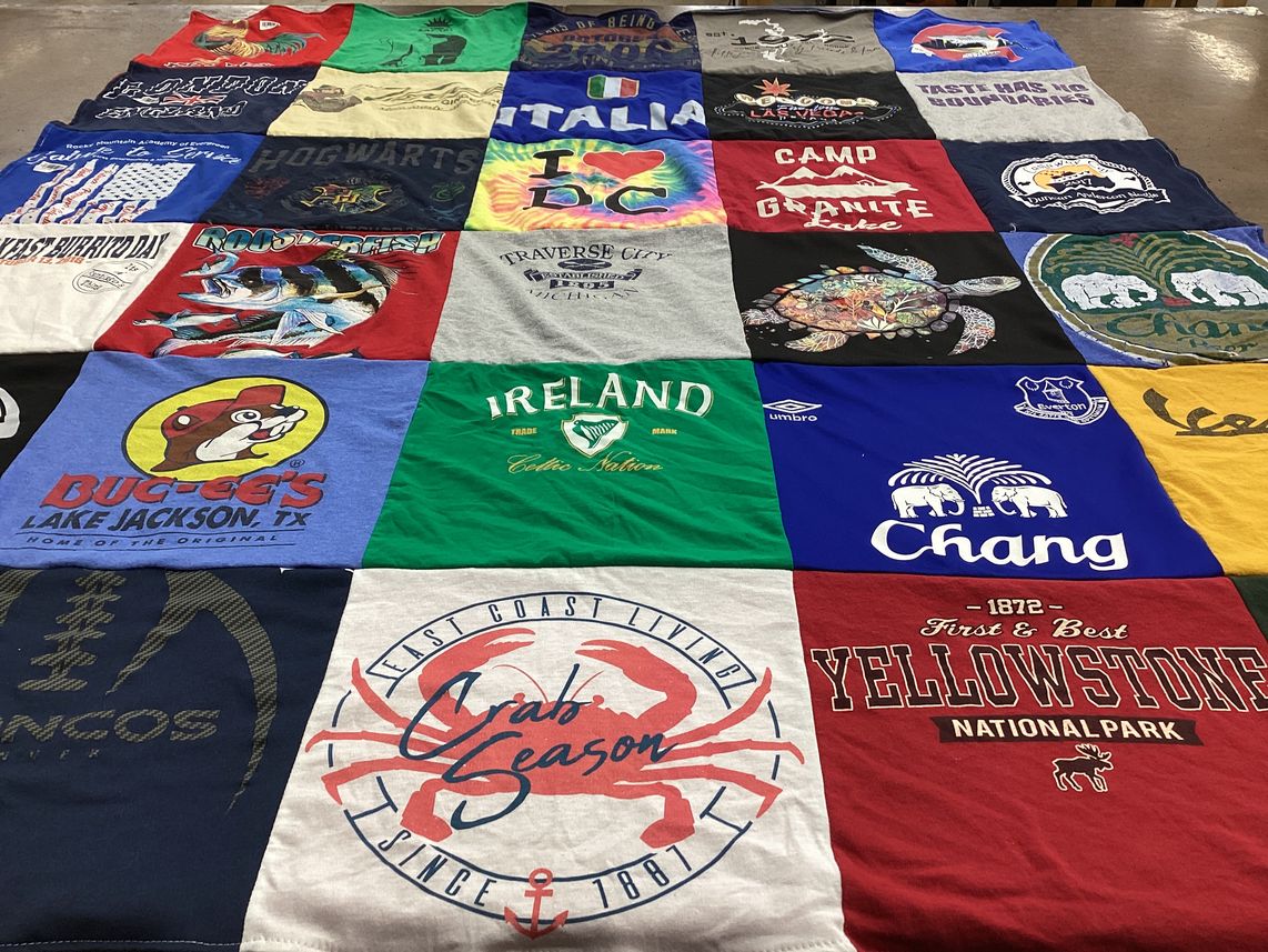 T-shirt quilt featuring everton football club by Michelle from CO