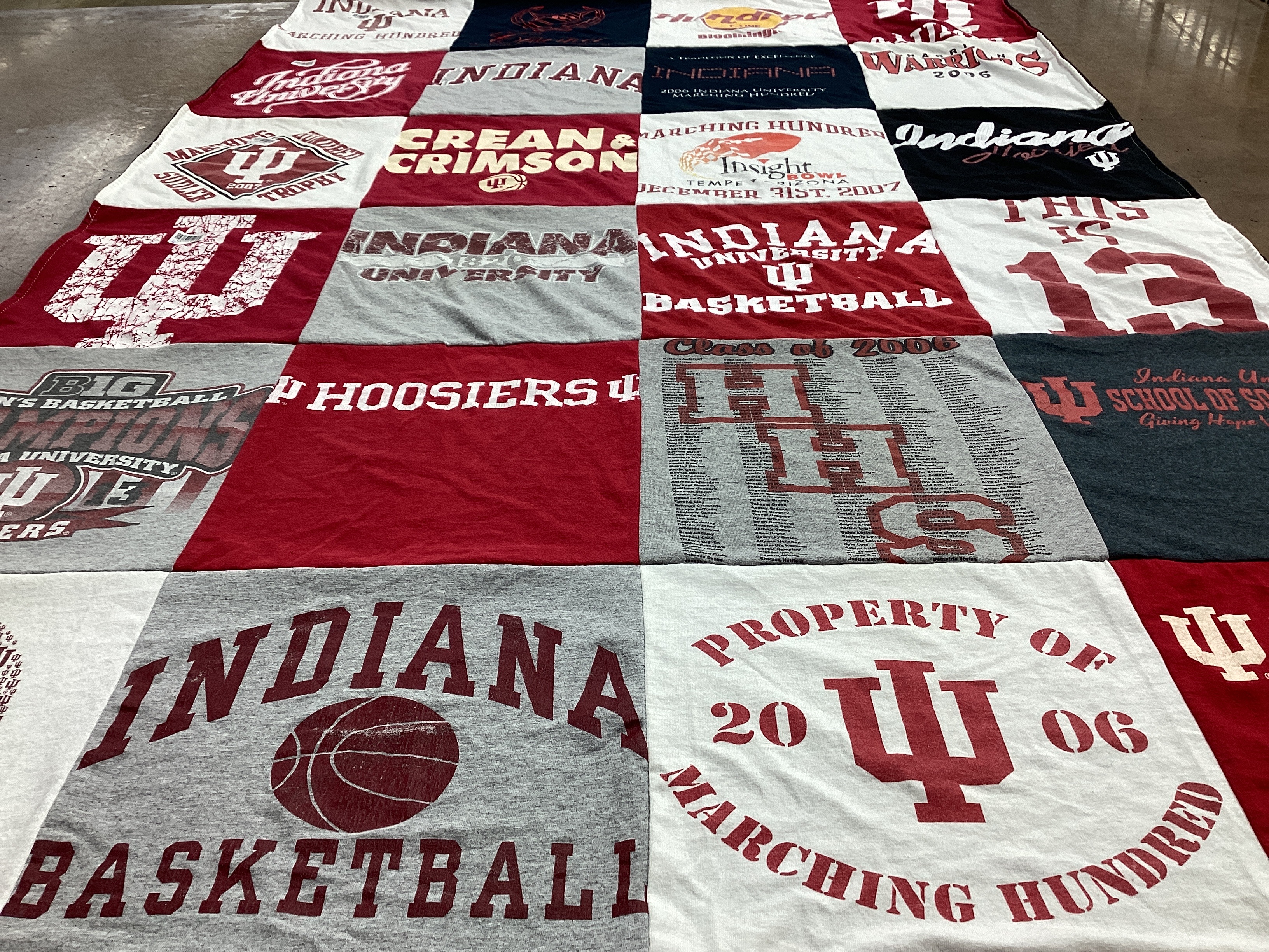 T-shirt quilt featuring indiana university basketball by Kelsey from IN