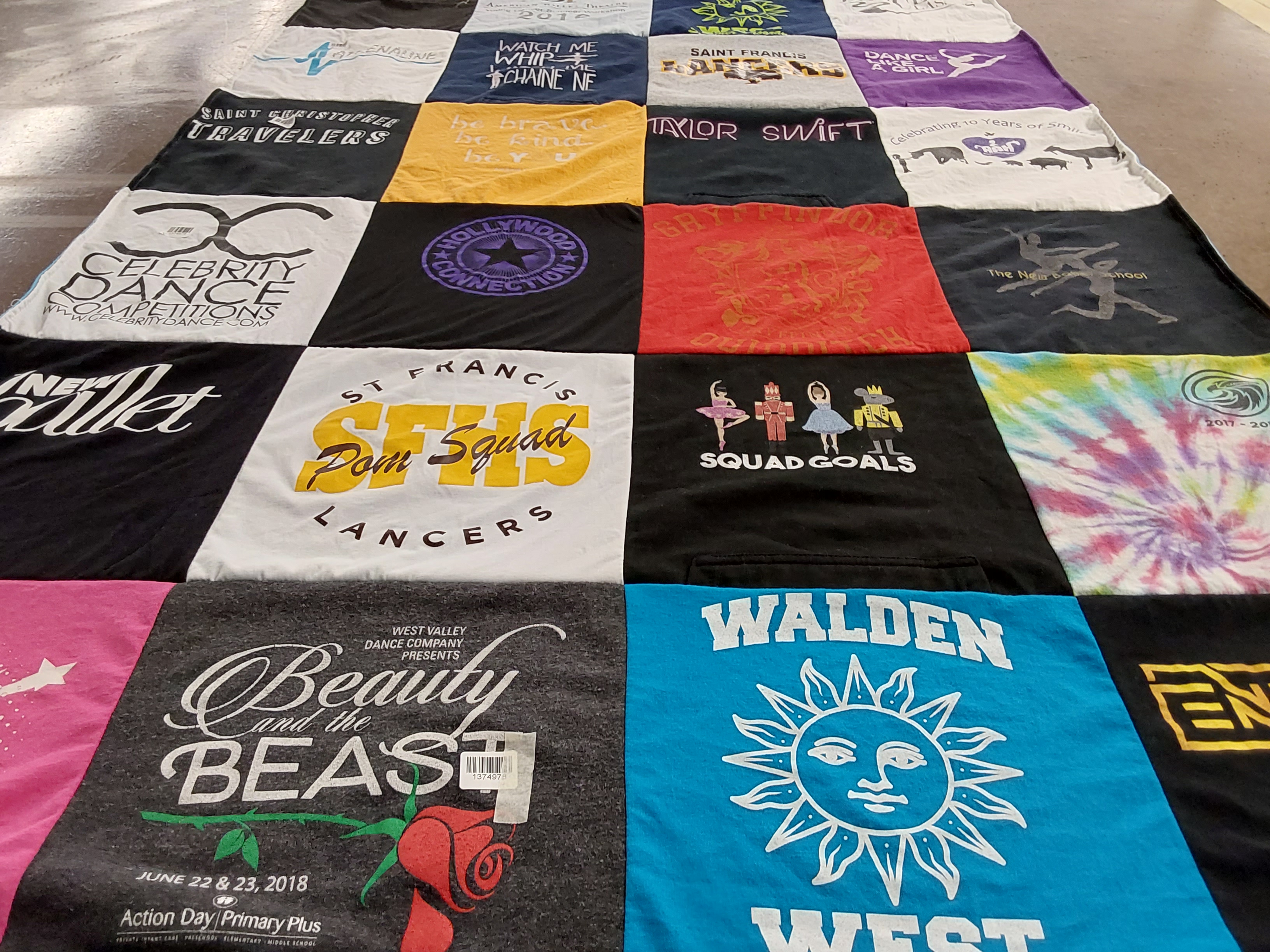 T-shirt quilt featuring st francis high school pom squad by Jennifer from CA