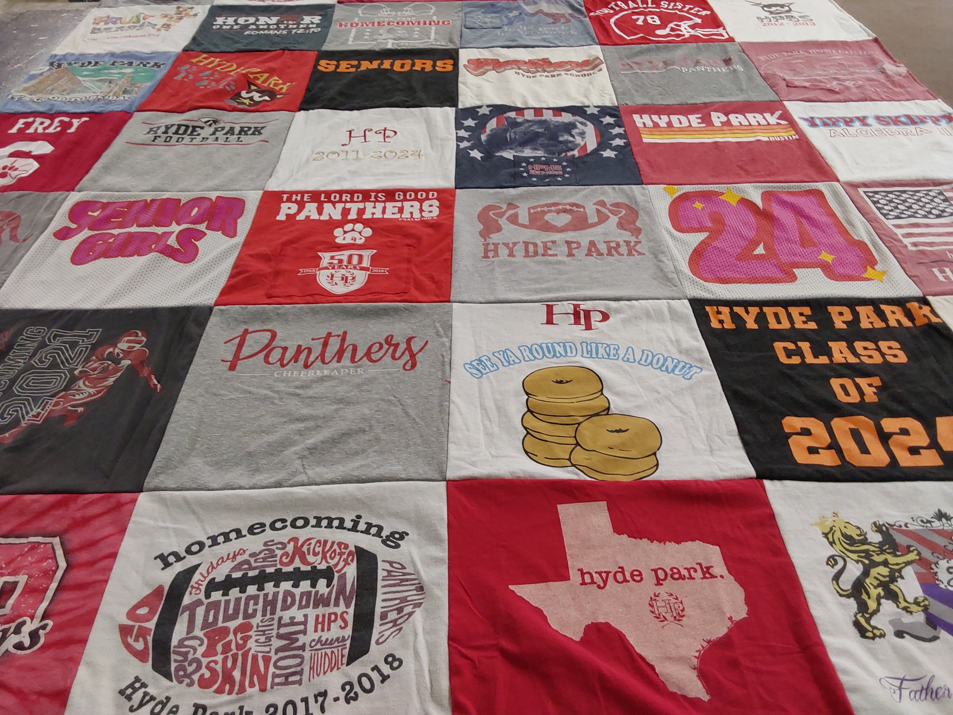 T-shirt quilt featuring panthers by Melanie from TX