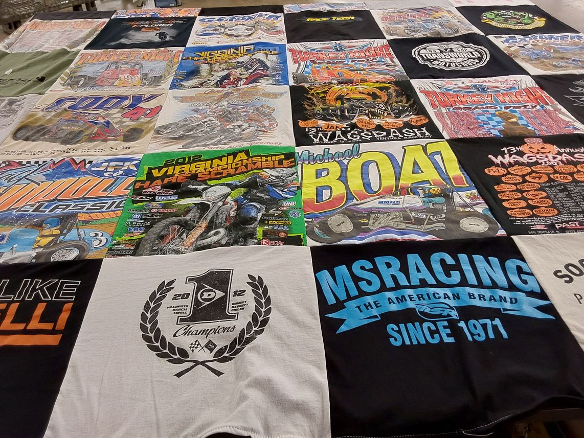 T-shirt quilt with motorsports, racing themes by Eric from CA
