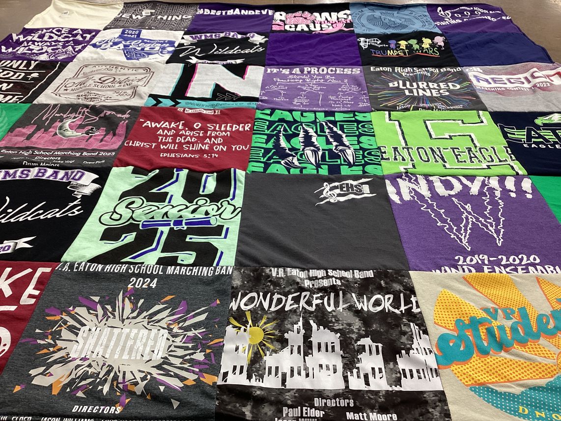 T-shirt quilt from eaton high school by Hillary from TX