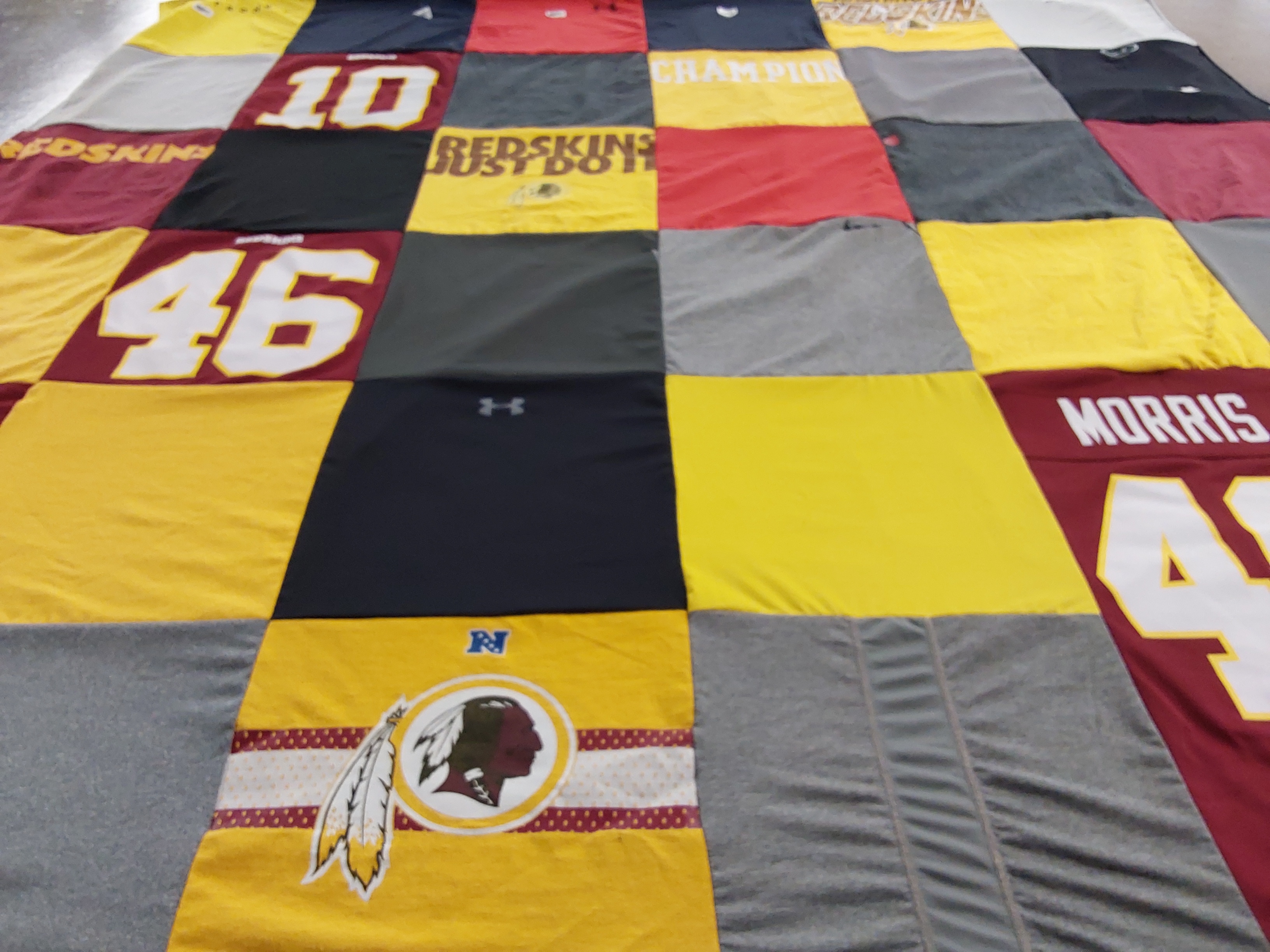 T-shirt quilt featuring washington redskins by Annie from VA