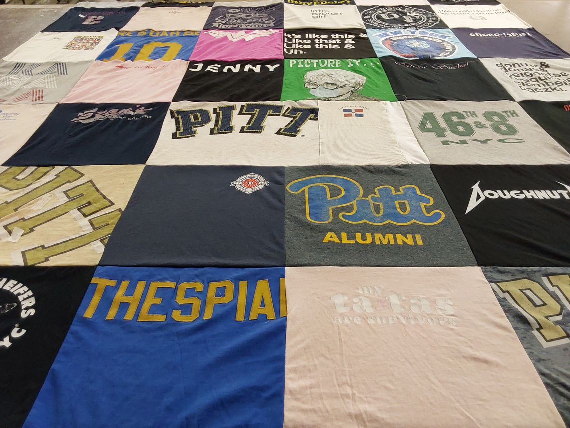 T-shirt quilt from university of pittsburgh by Jenny from NY