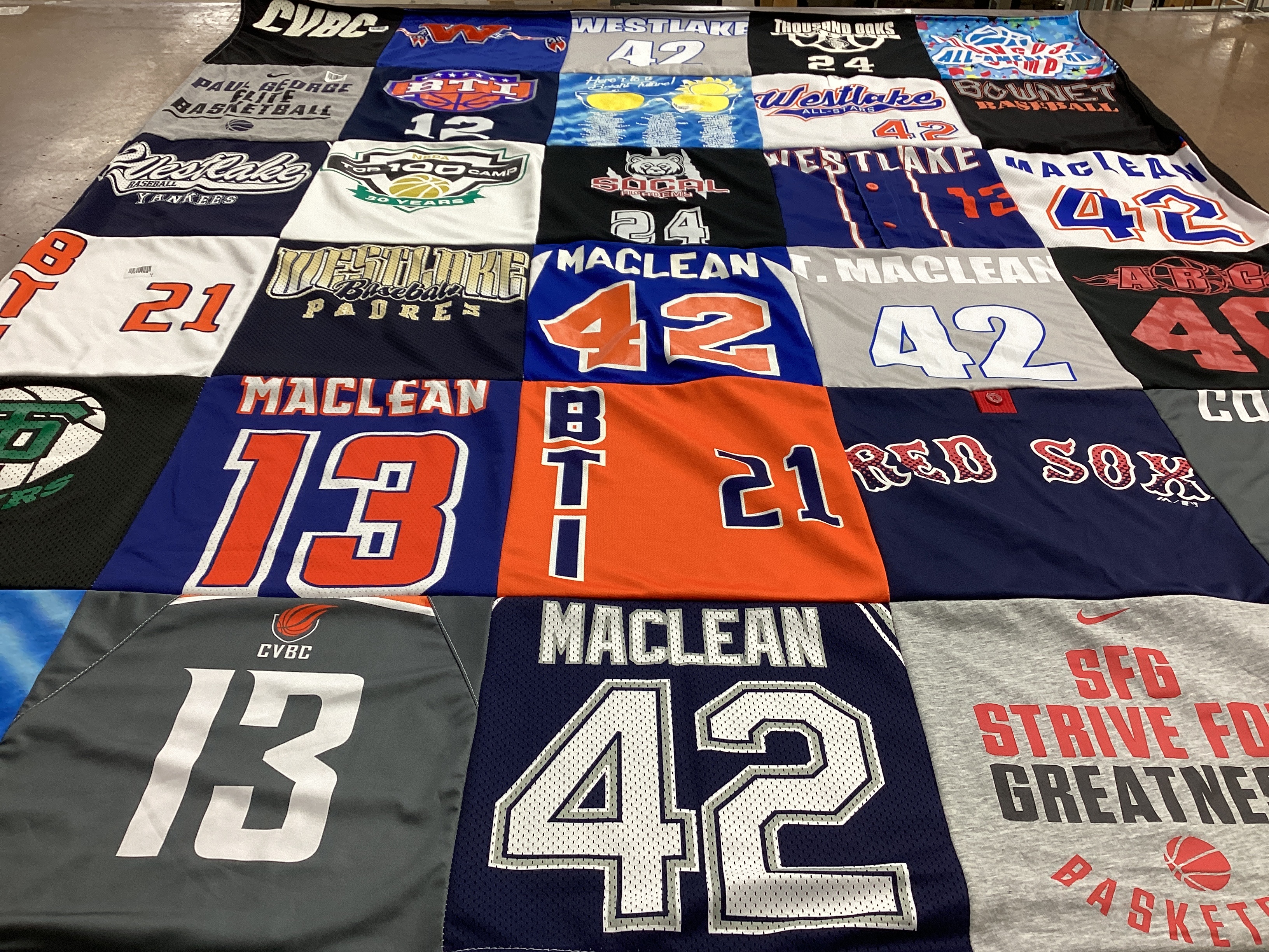 T-shirt quilt from westlake high school by Brooke from CA