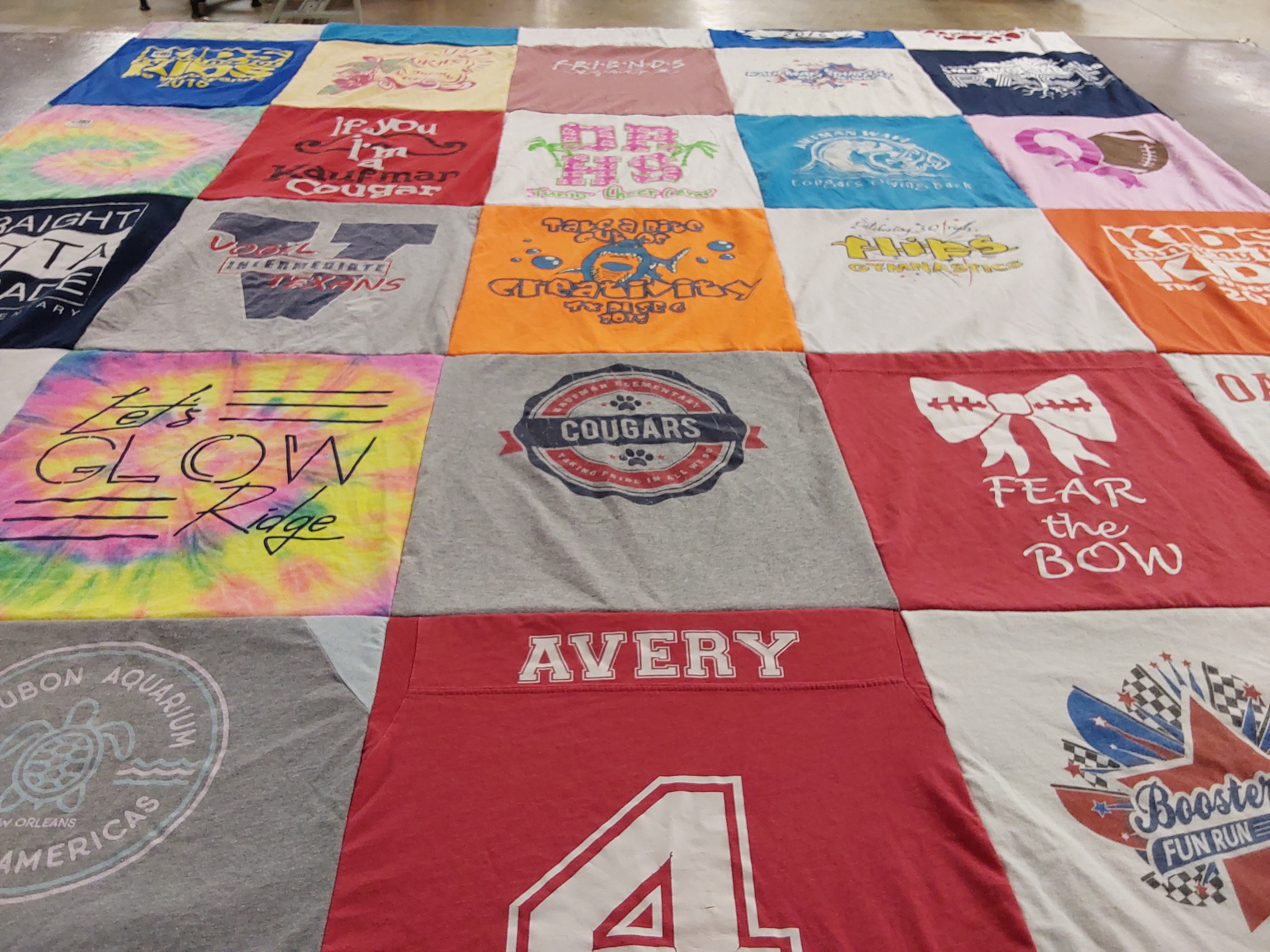 T-shirt quilt featuring kalamazoo cougars by Courtney from TX