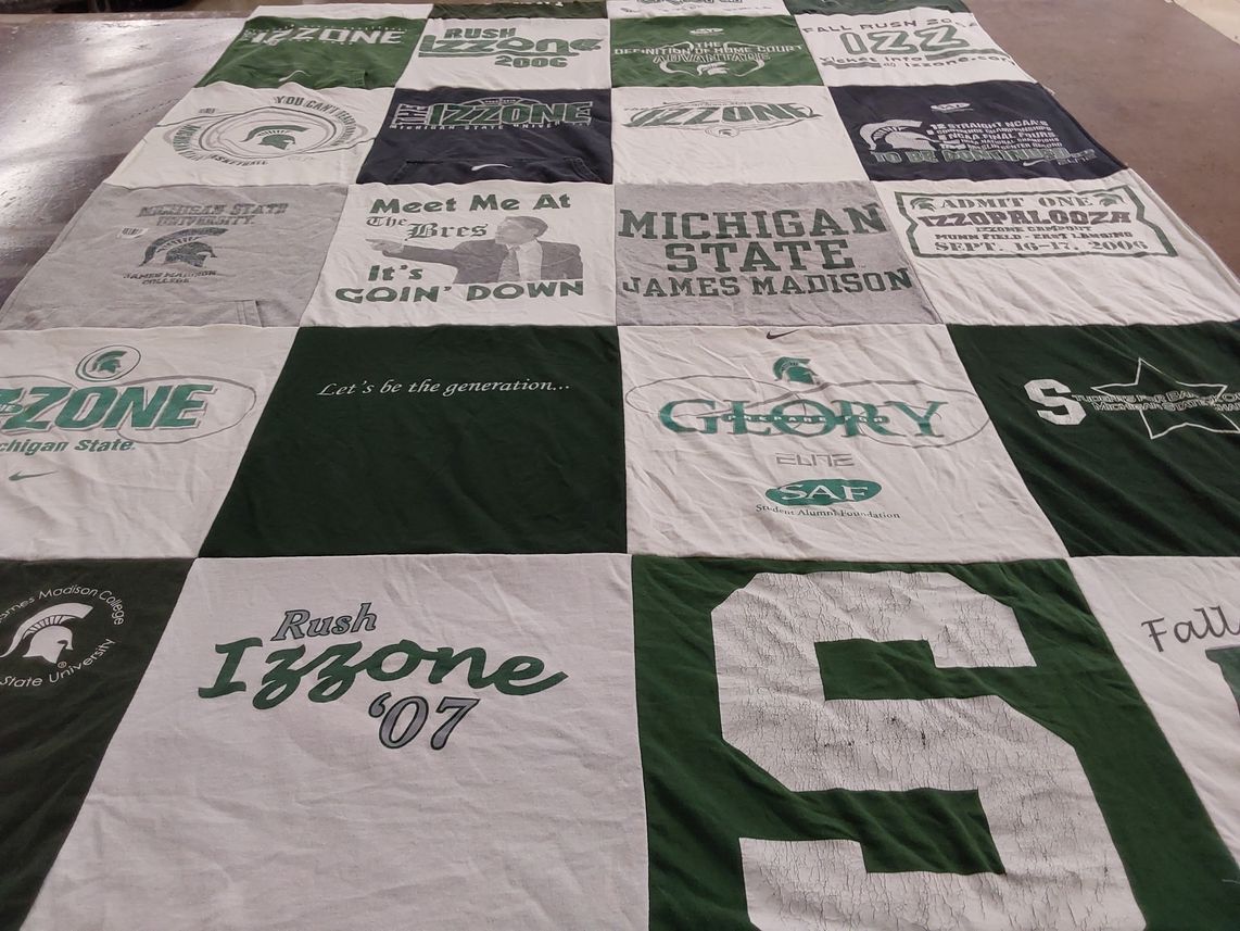 T-shirt quilt featuring michigan state university, spartan football by Christopher from OH