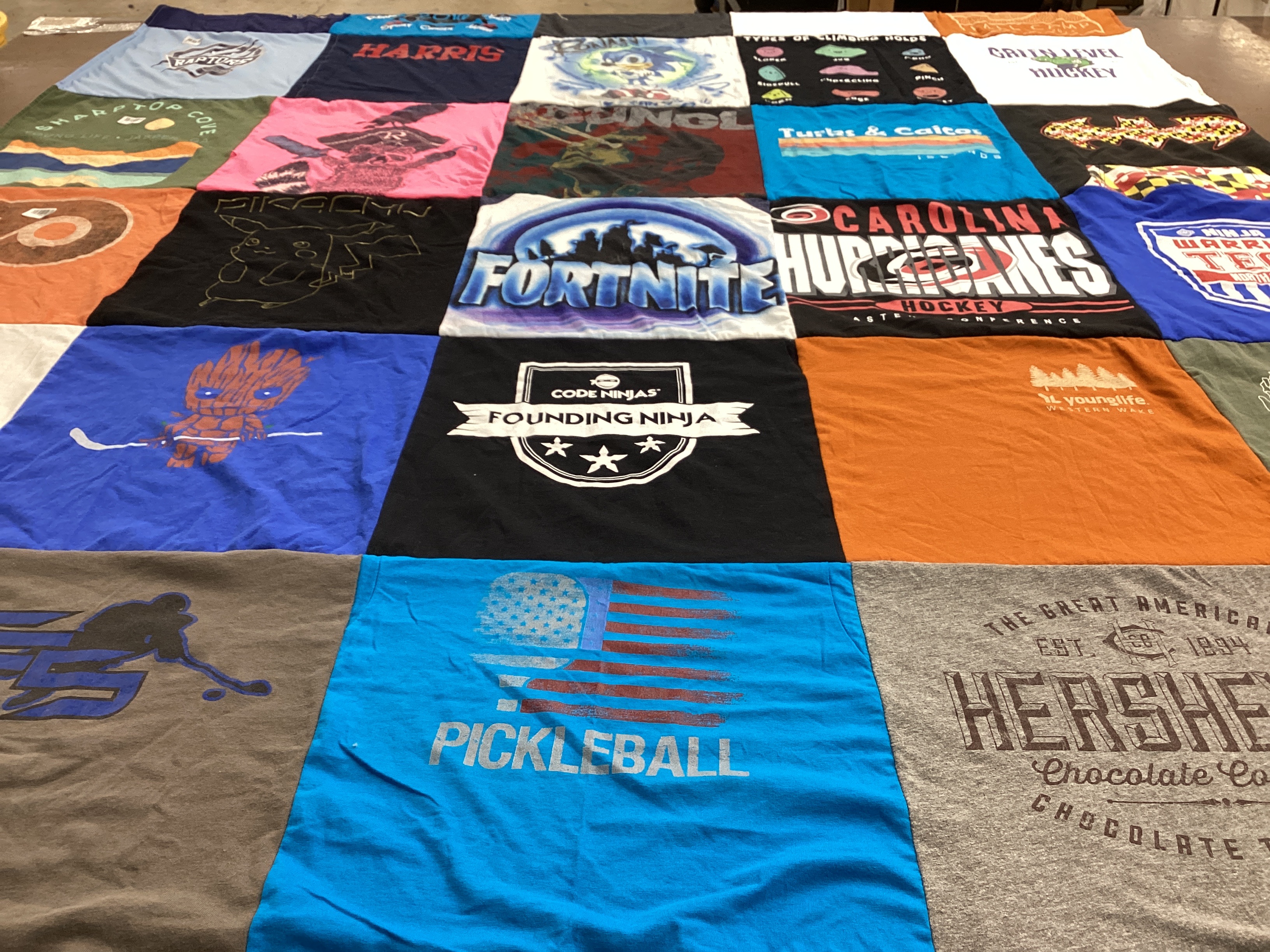 T-shirt quilt featuring carolina hurricanes hockey by Melissa from NC
