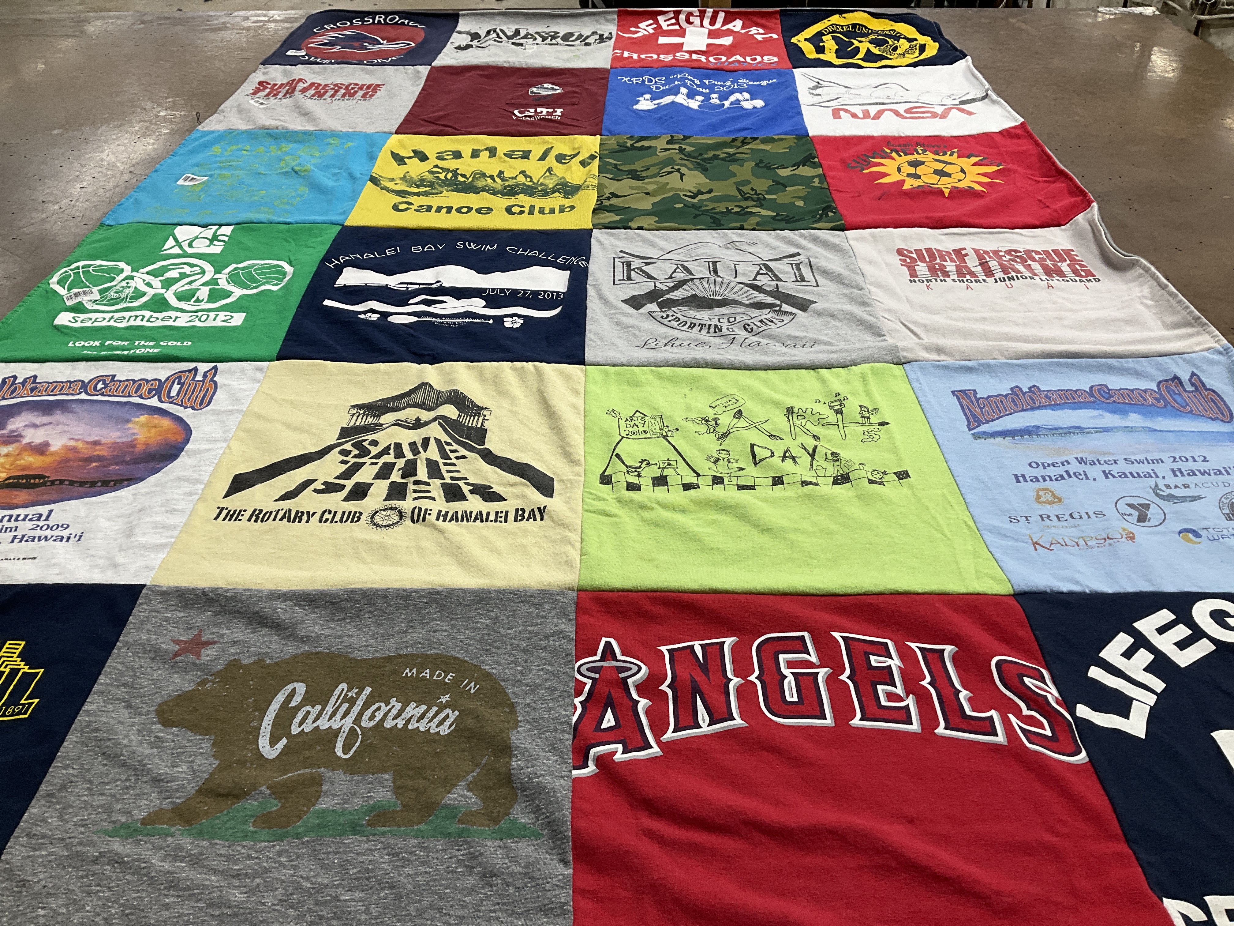T-shirt quilt featuring lifeguard team by Julie from CA