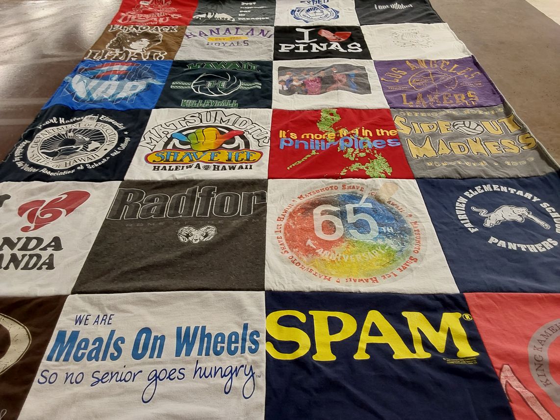 T-shirt quilt featuring panthers by Leila from HI
