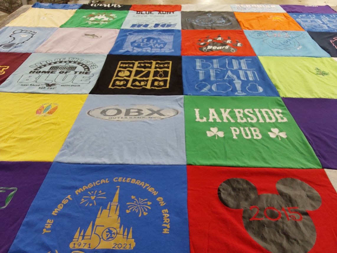 T-shirt quilt from blue team by Kathleen from NJ