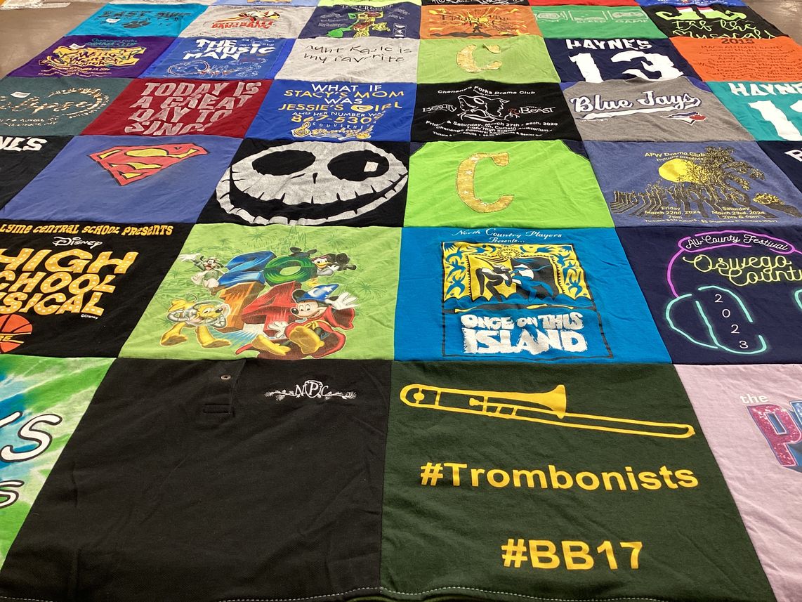 T-shirt quilt featuring blue jays by jENNIFER from NY
