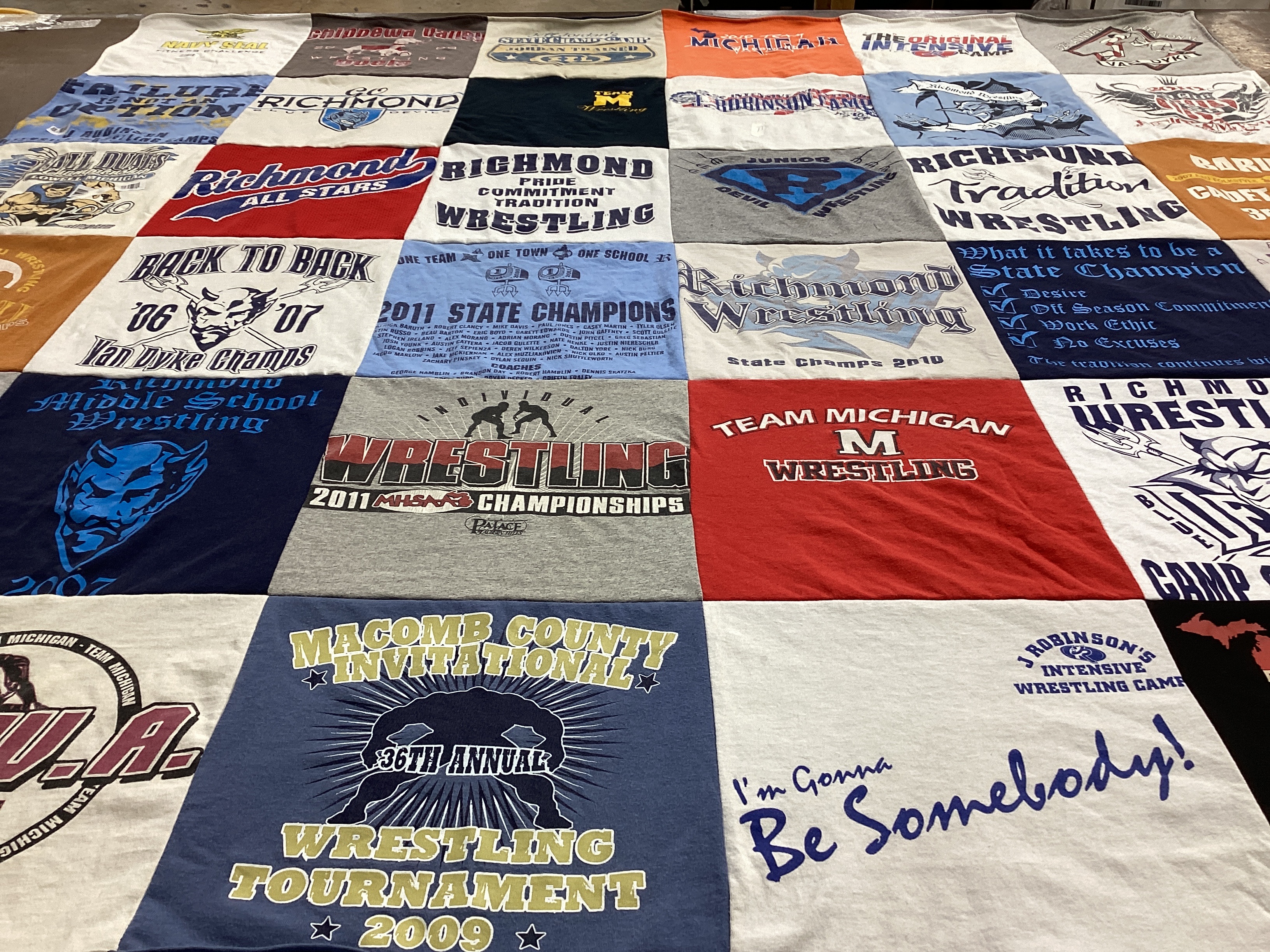 T-shirt quilt featuring richmond all stars, team michigan by Dawn from MI