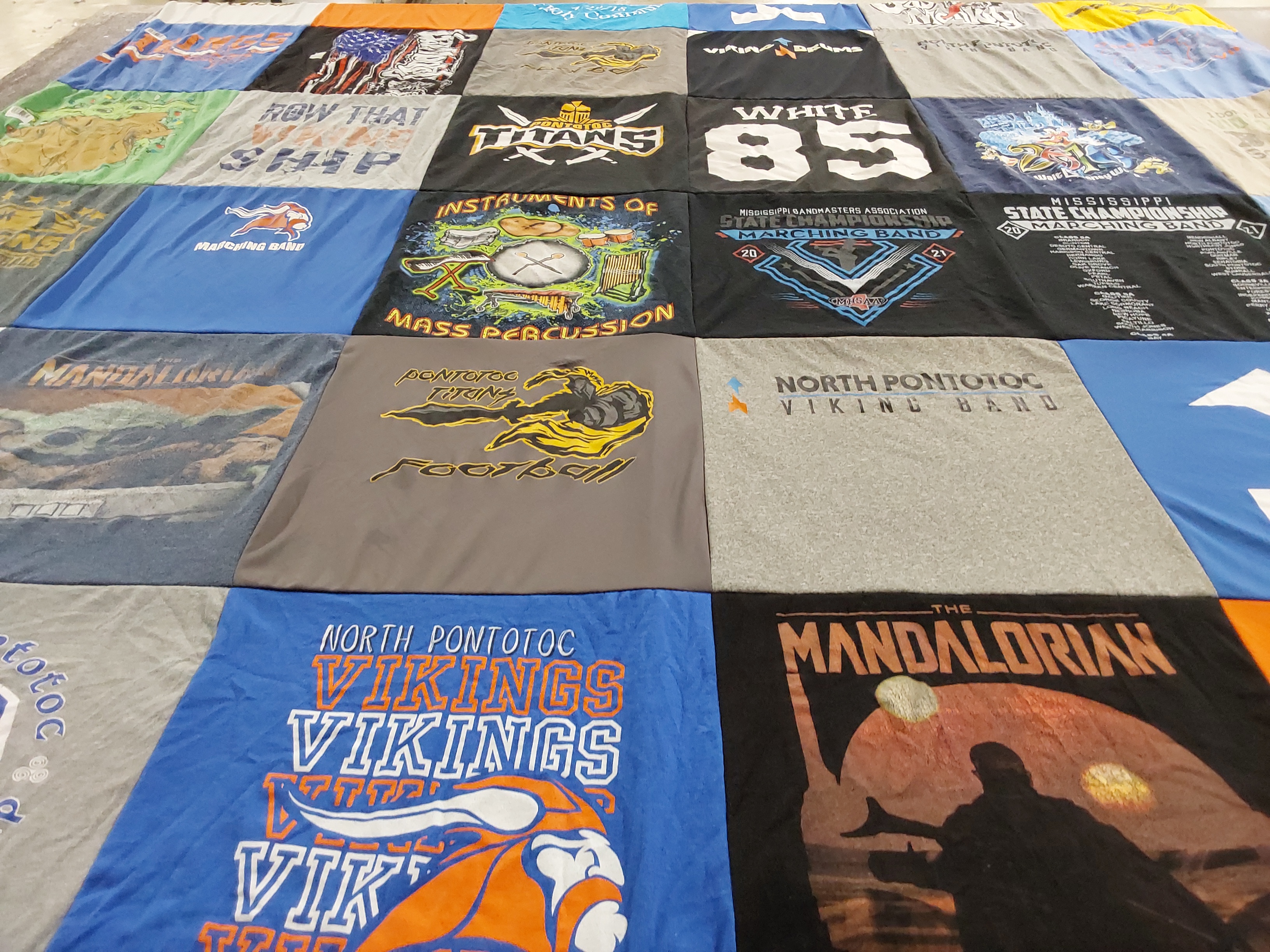 T-shirt quilt featuring north pontotoc vikings by Rachel from MS