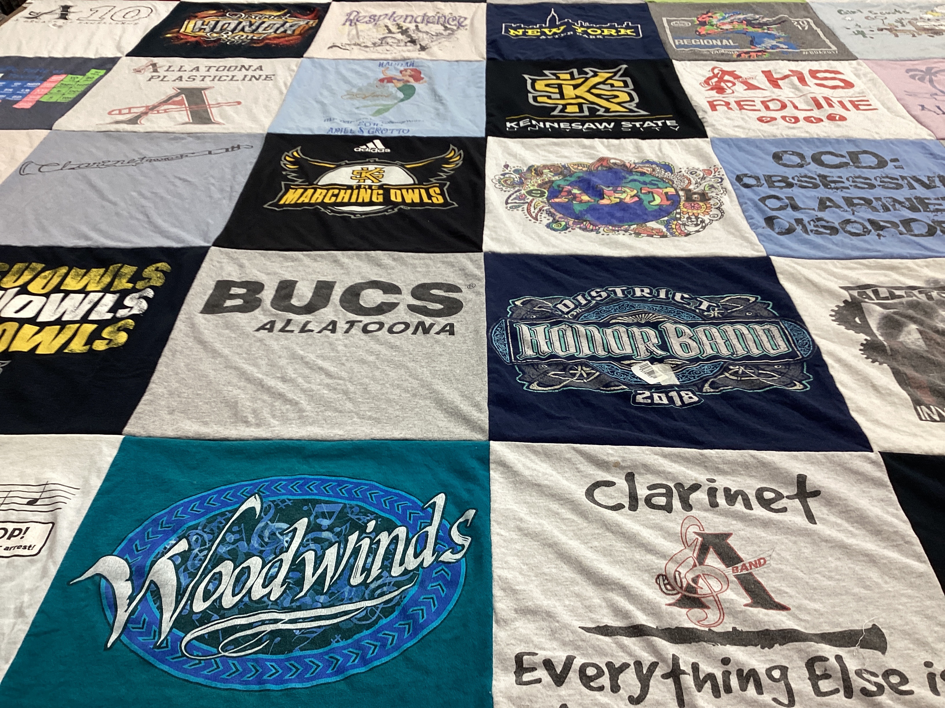 T-shirt quilt featuring alatoona high school marching band by Donna from GA