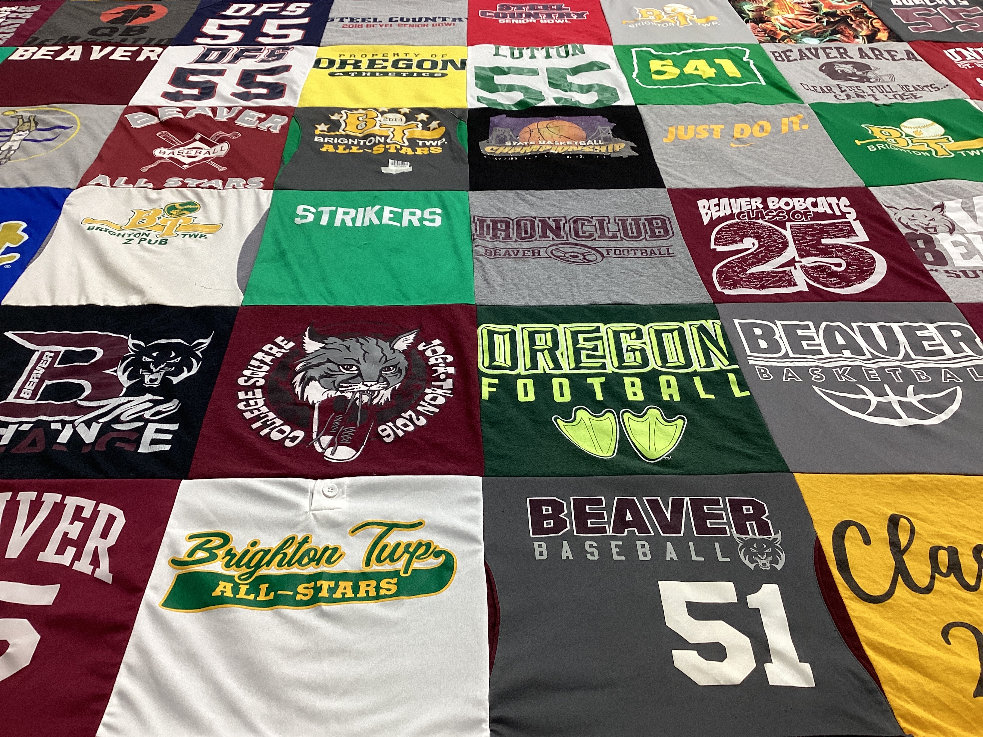 T-shirt quilt featuring beaver bobcats football, brighton twp all-stars by Linsey from PA