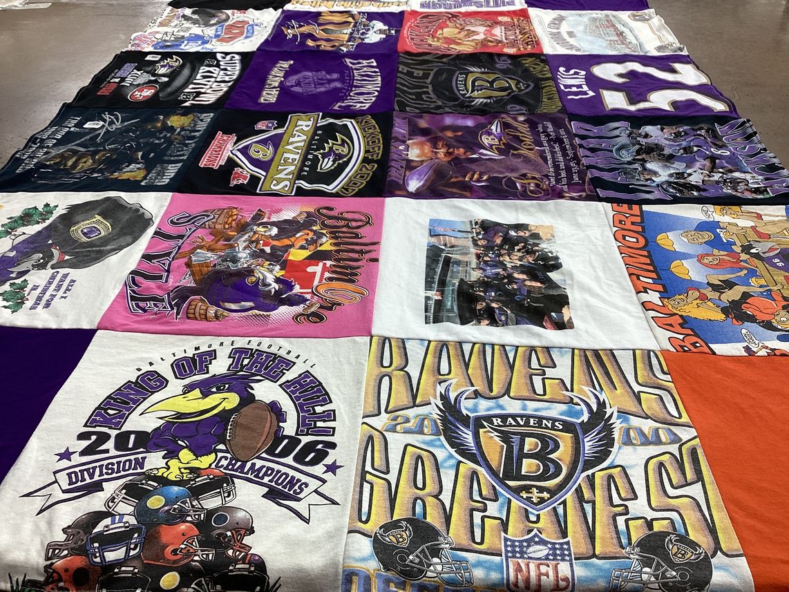 T-shirt quilt featuring baltimore ravens by Thomas from MD