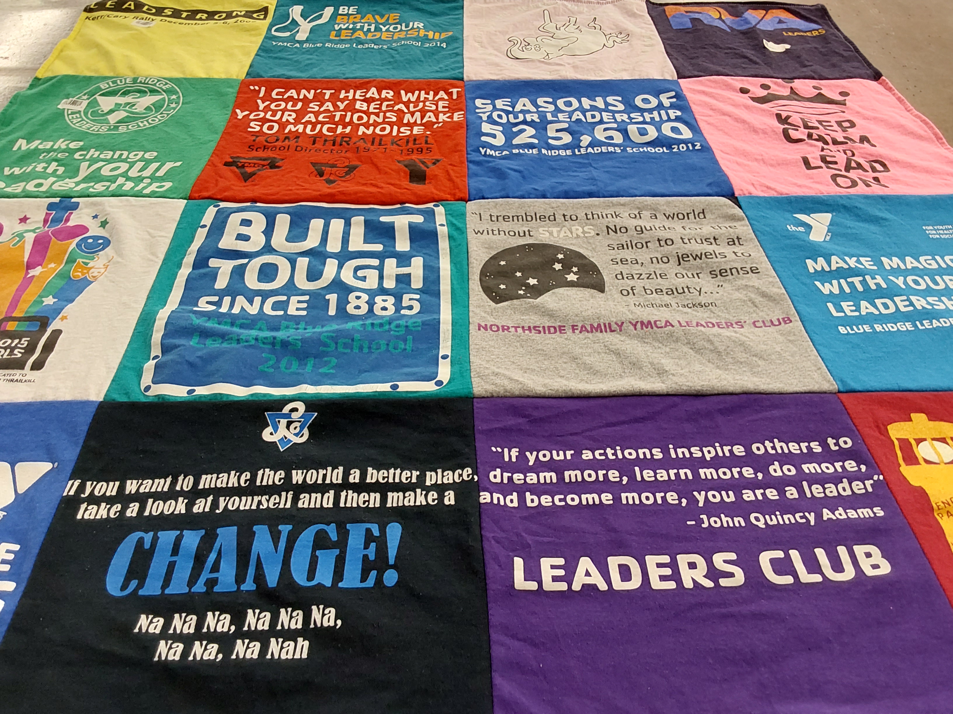 T-shirt quilt from blue ridge leaders' school by Missi from VA