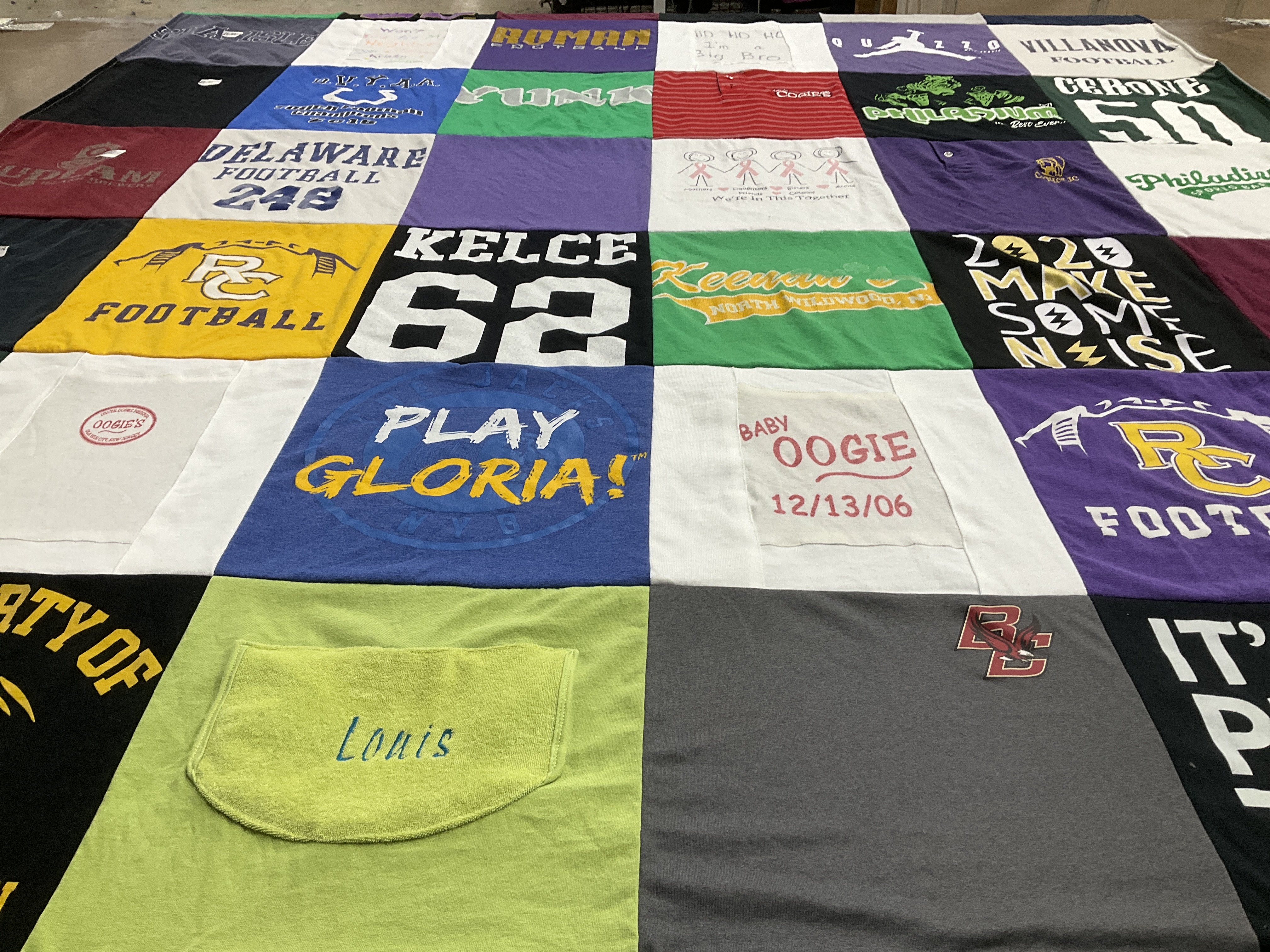 T-shirt quilt featuring delaware football, rc football by NORA from PA