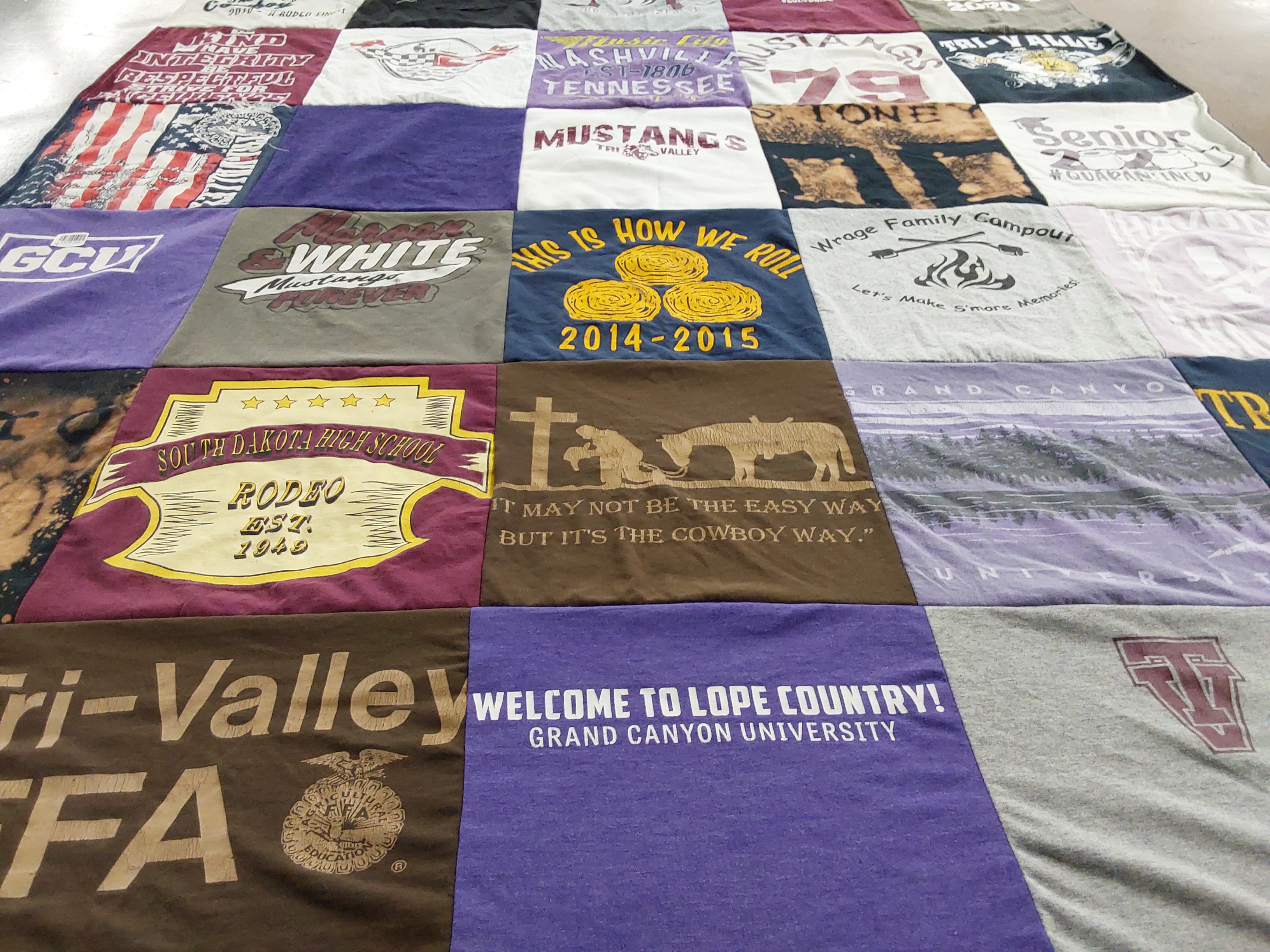 T-shirt quilt featuring mustangs by Cindy from SD